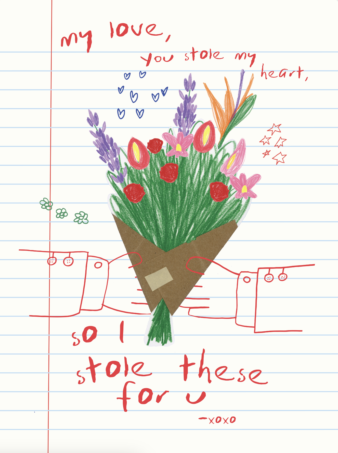 Stolen Flowers Art Poster