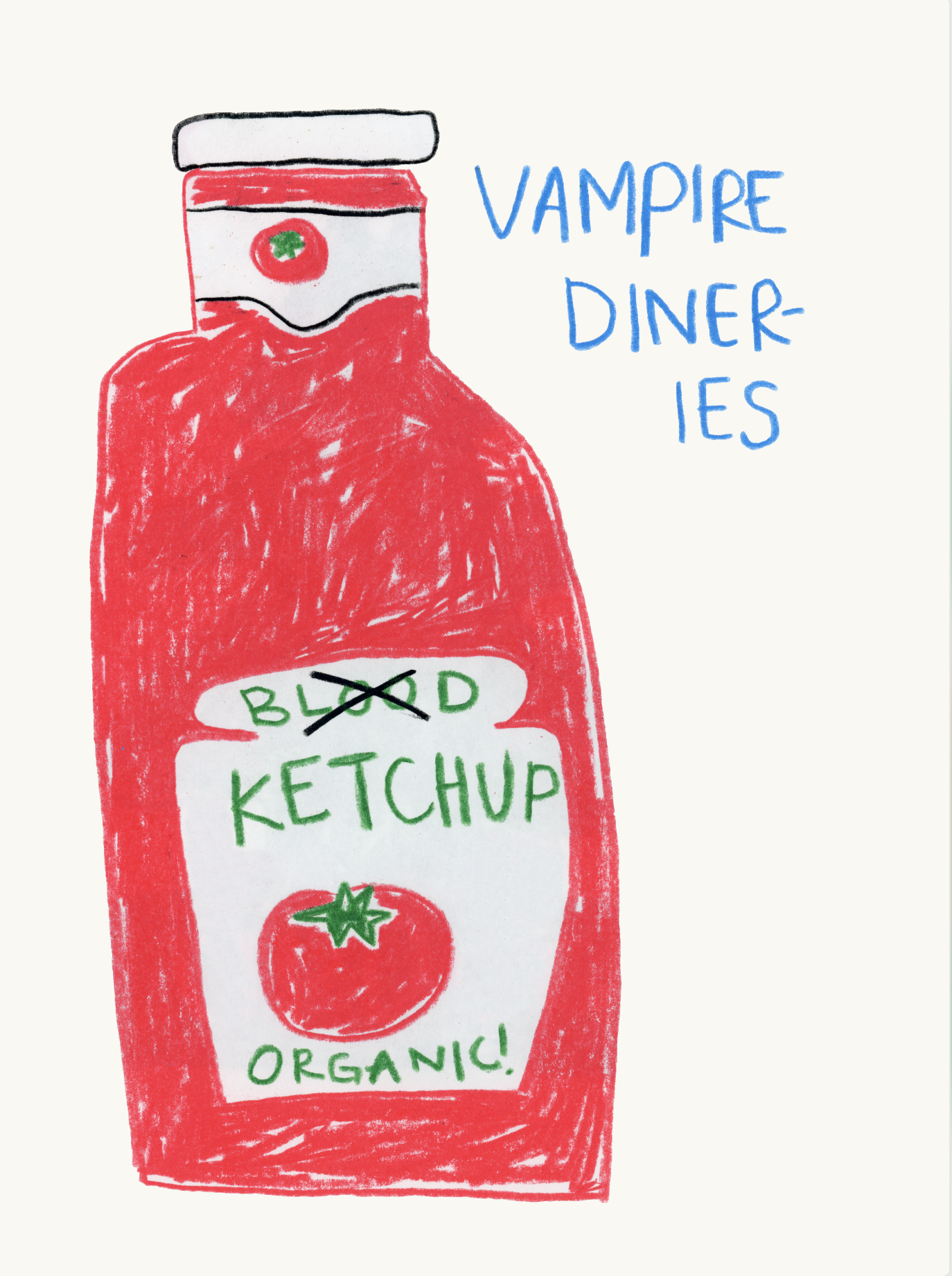 Ketchup Vampire Art Poster