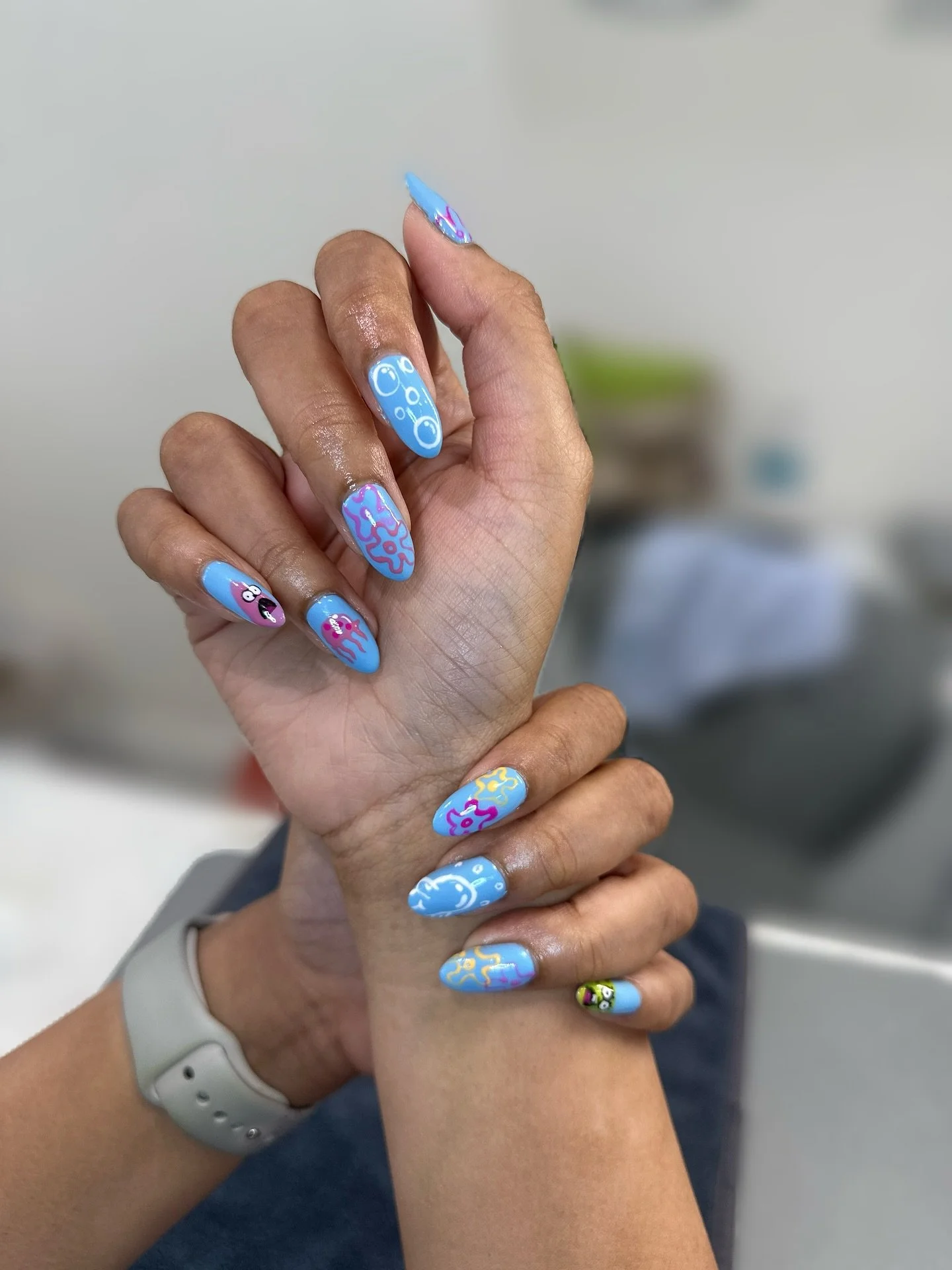 🧽⭐️🫧🪼 
Stop by and get a cool design!(◍&bull;ᴗ&bull;◍)

#naildesigns #nailsnailsnails #salon #nailsalon #tampa #tampasalon #spongebob #patrickstarrr #fypage #fypシ #foryou #foryoupage #valrico #brandonfl