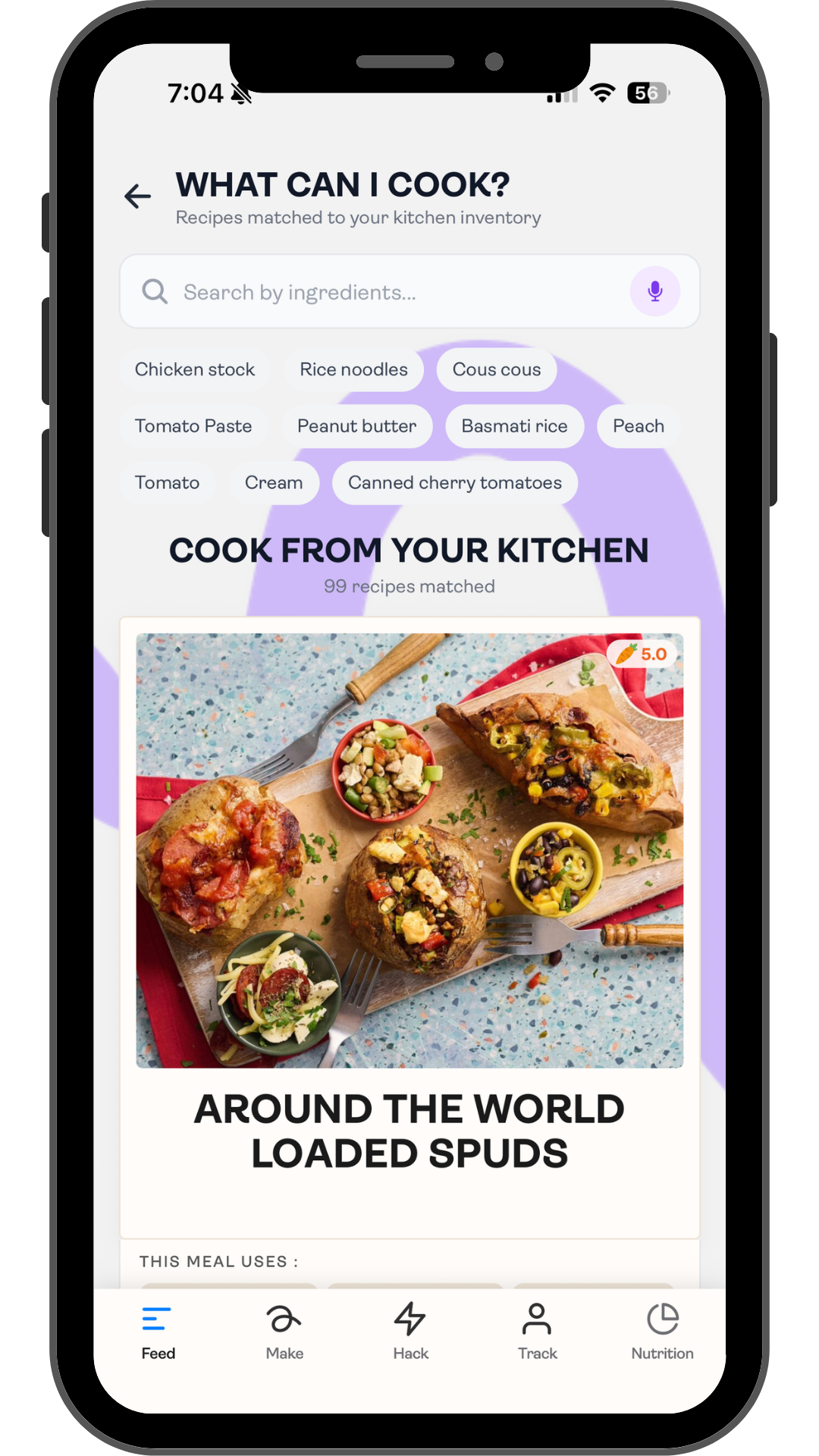 Saveful My Kitchen What can I cook phone screen image