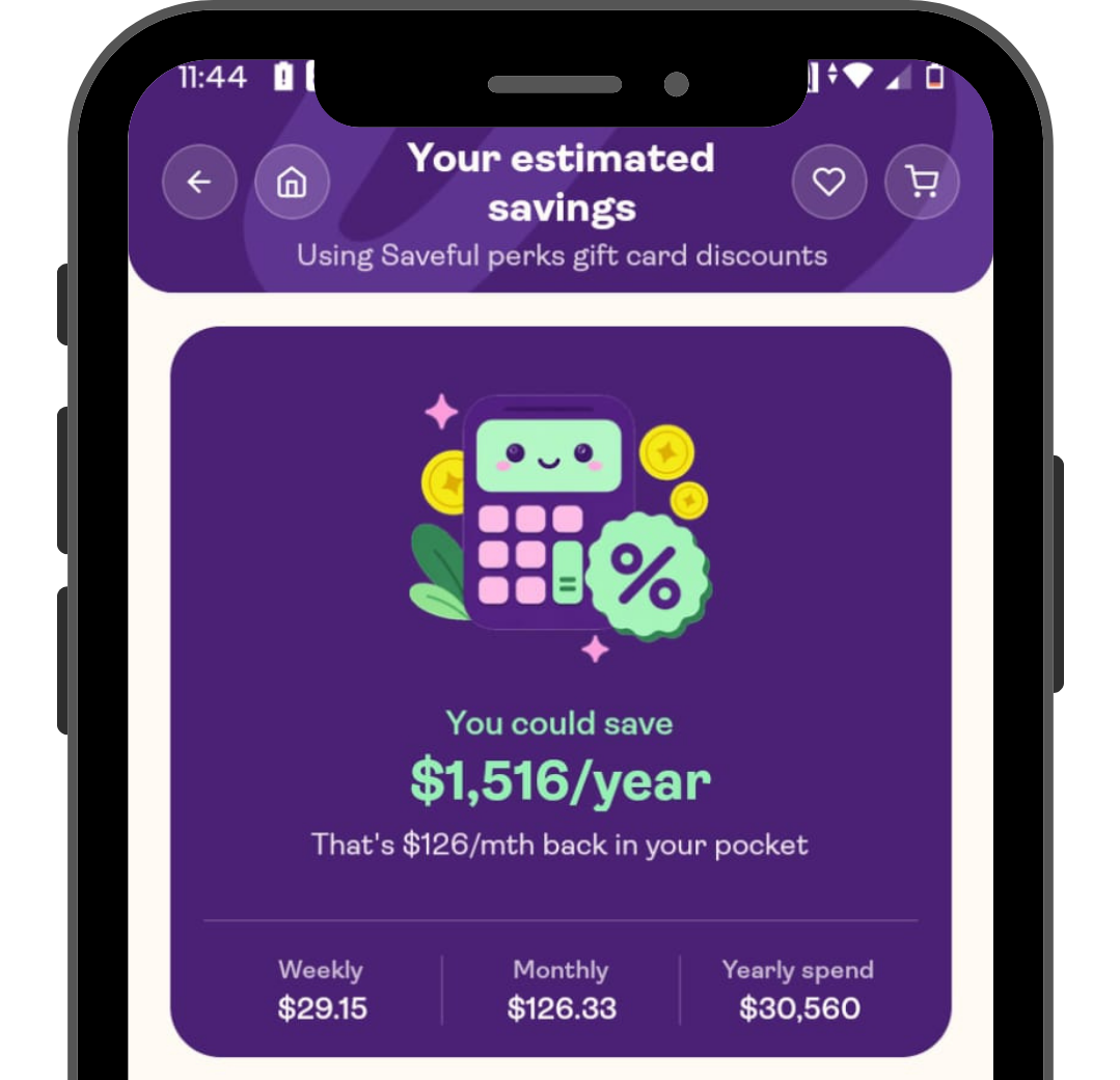 Saveful My Perks savings phone image
