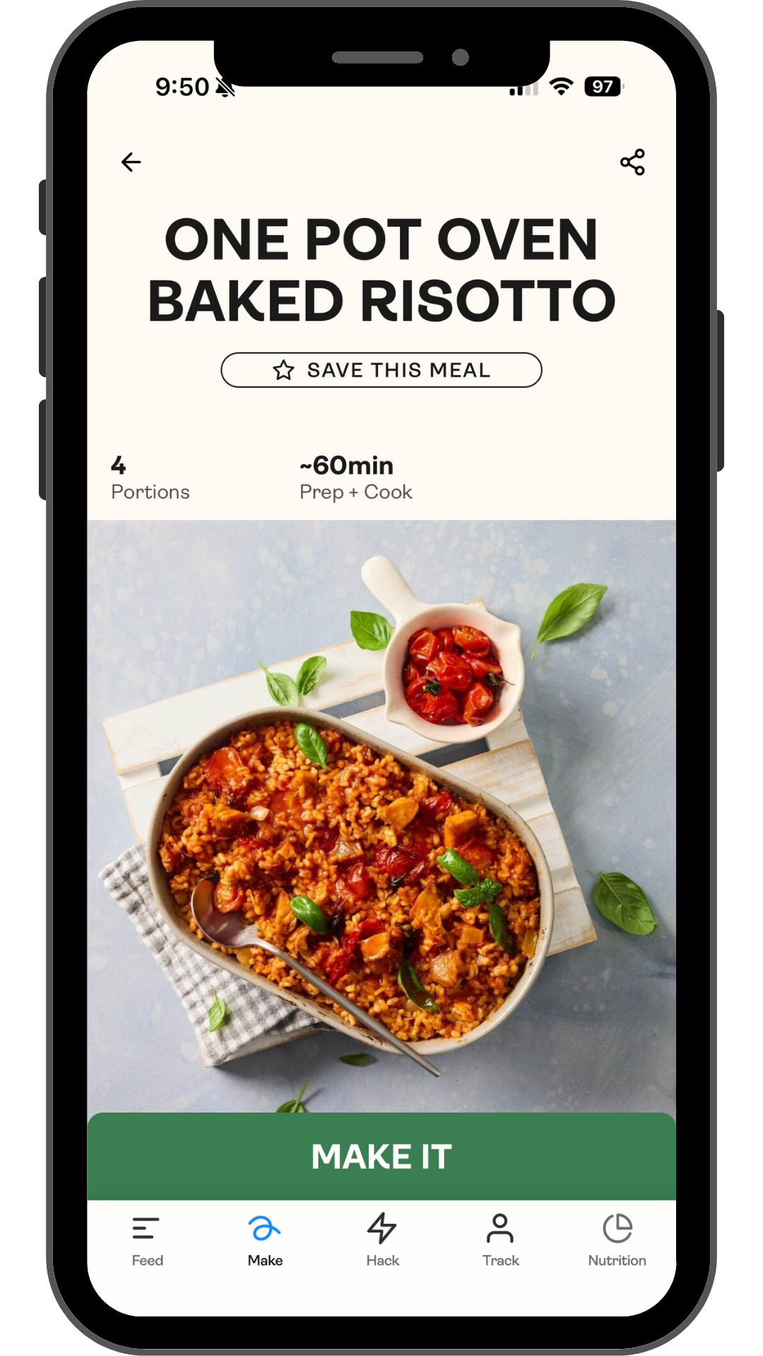 Saveful iphone One Pot Oven Baked Risotto phone screen