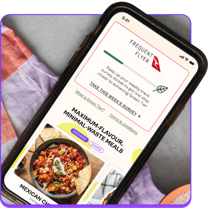 An iPhone showing the Frequent Flyer rewards screen of the Saveful app