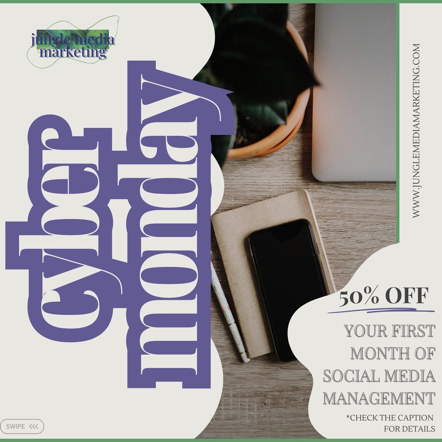 Ever thought about diving into the world of having a Social Media Manager but haven't quite made the leap? Well, we have the perfect Cyber Monday deal to make that leap a no-brainer.

Enjoy a whopping 50% off your first month of Social Media Manageme