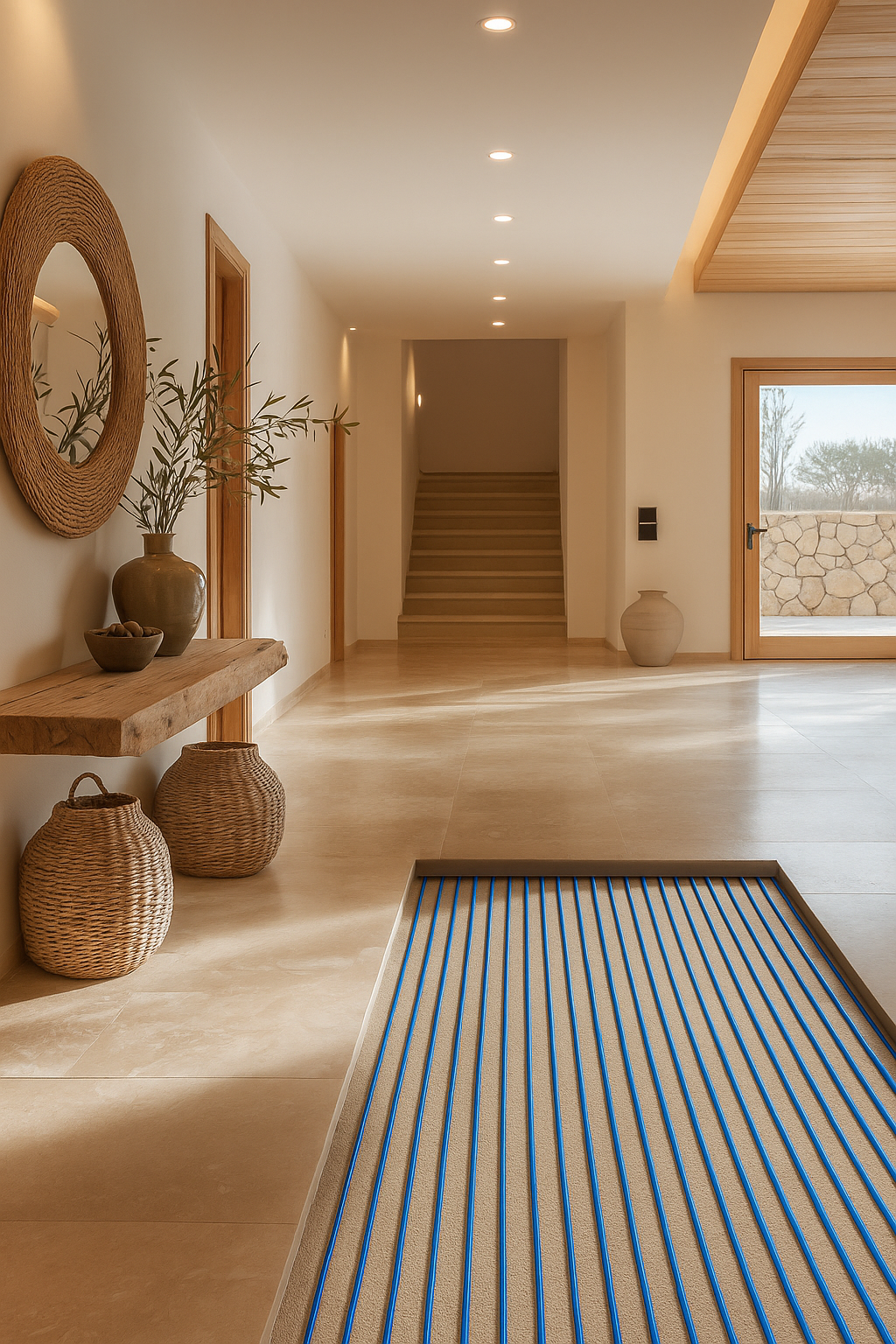 ELEKTRA undertile electric floor heating mat installed under timber flooring in Australian home