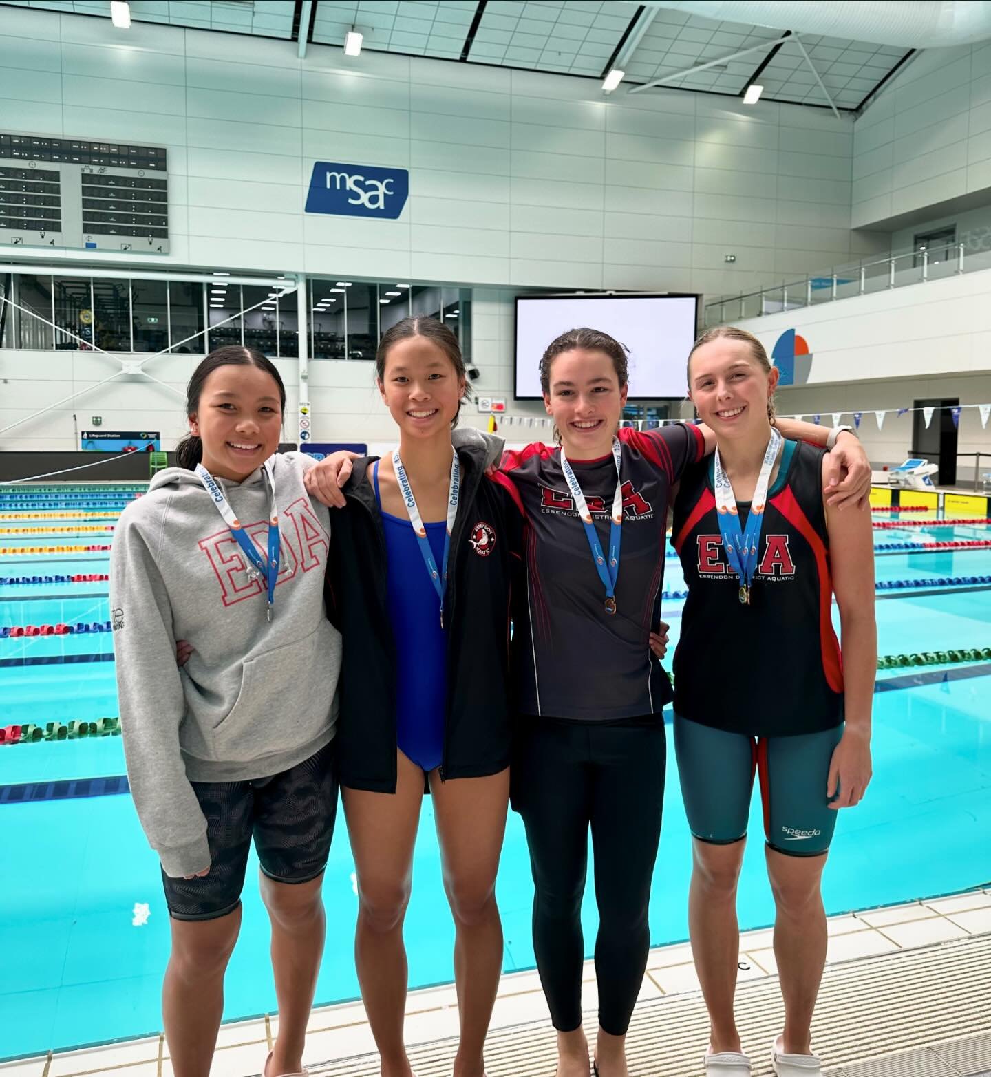 Vic Metro All Junior Champs!
&bull;
Well done to our medalists:
Indy - 🥇50m Backstroke, 🥉50m Butterfly
Angelina - 🥈50m Breaststroke
Ruby - 🥉50m Breaststroke
Megan - 🥉50m Freestyle 
Shout out to our other finalists on their great performances:
Li