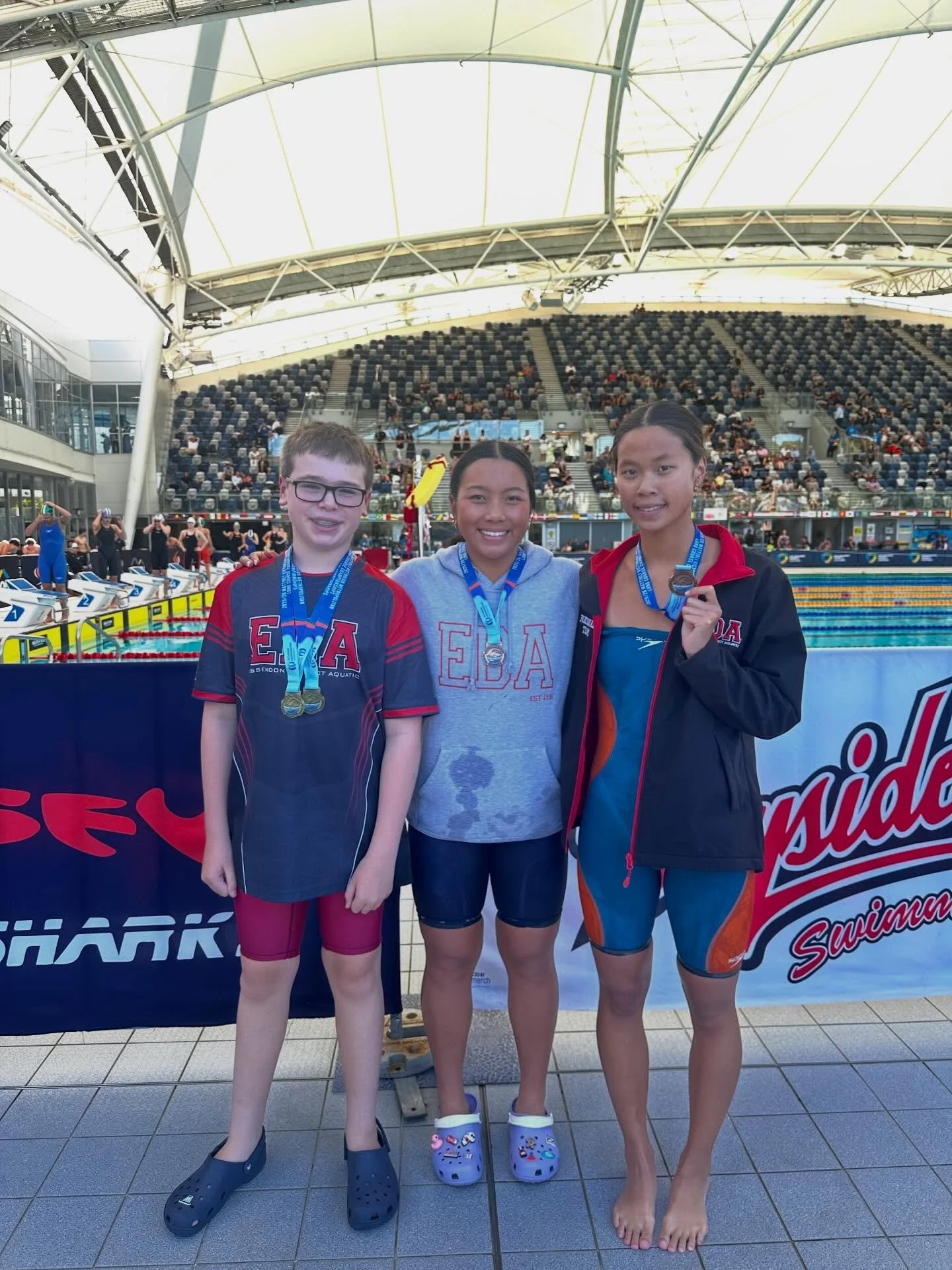 Victorian Metro Champs
Day 1
&bull;
Boys 12yrs 100m Freestyle MC
Jayden - 🥇

Boys 12yrs 50m Butterfly MC
Jayden - 🥇

Girls 16-17yrs 100m Breaststroke
Angelina - 🥉

Girls 14-15yrs 100m Backstroke
Megan -🥉

Girls 14-15yrs 100m Breaststroke
Eve - 5t