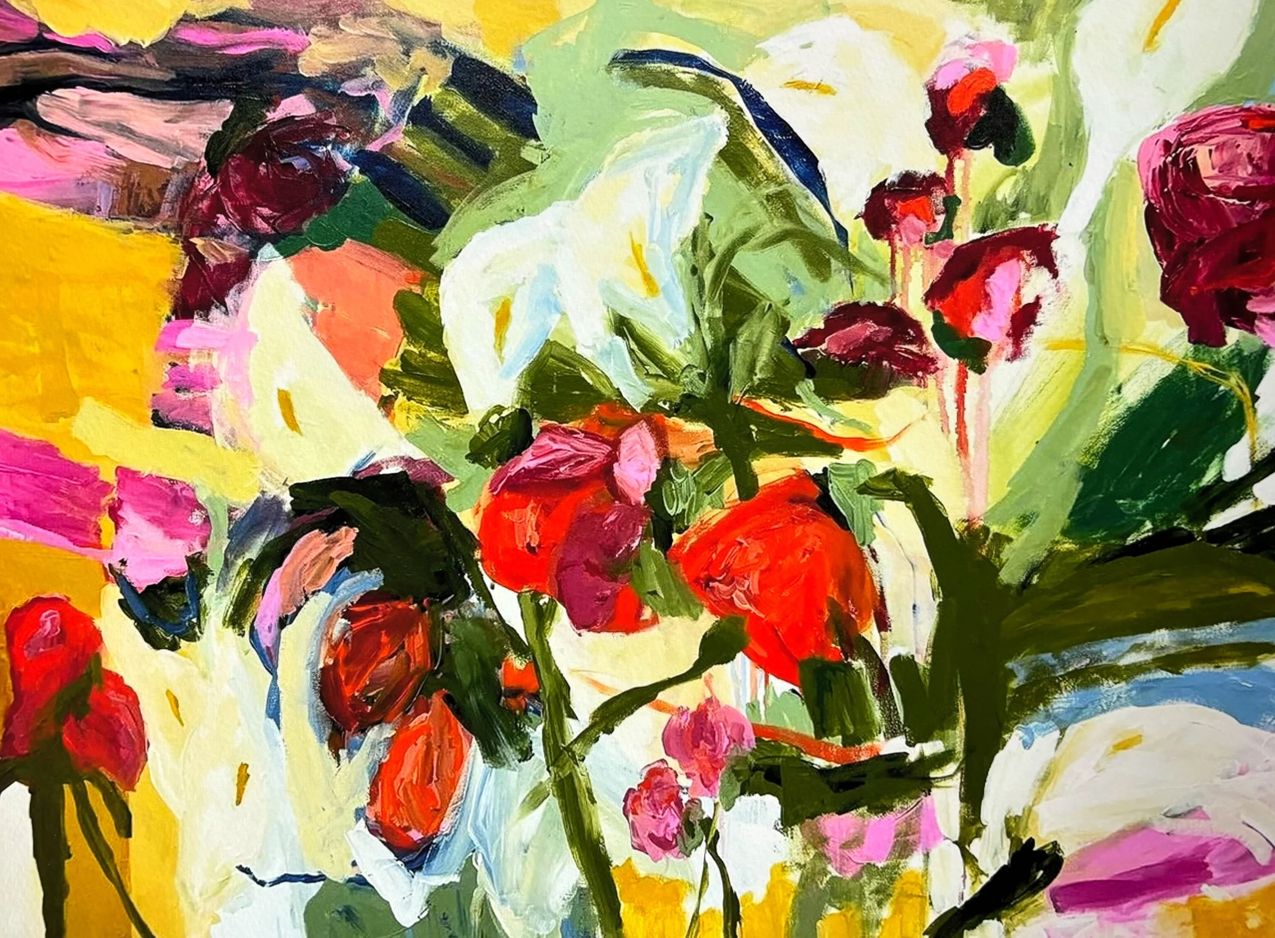 Calla Lilies & Roses Print w. 1/2 inch border 12x16 $75.00