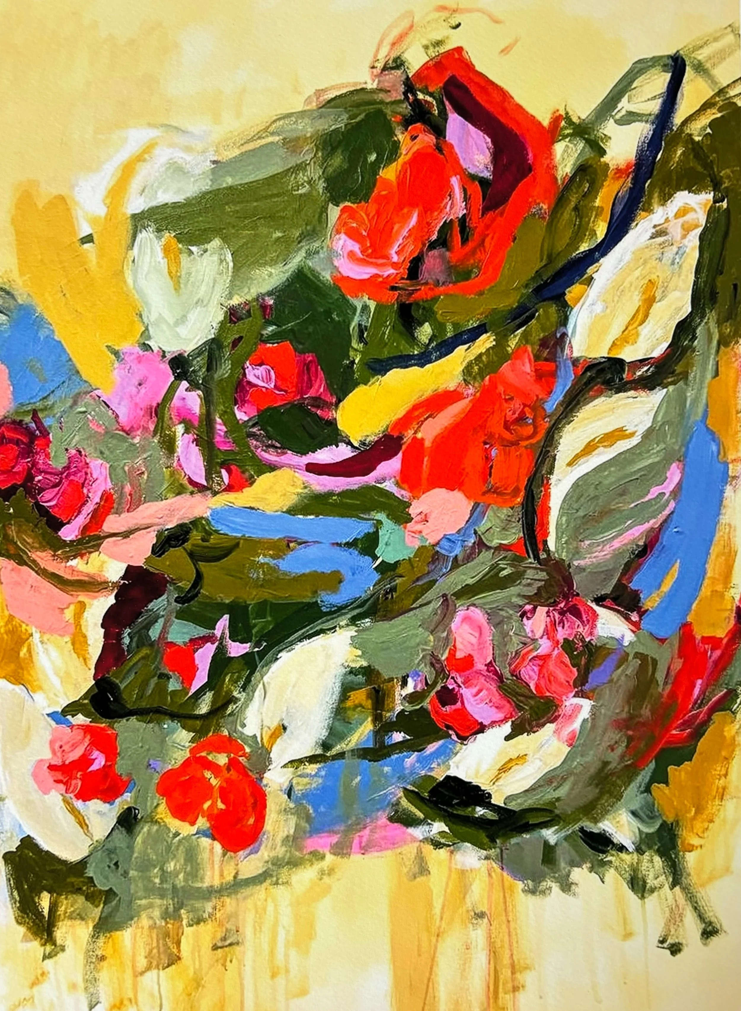 Swirling Calla Lilies & Roses Print 16x12 $75.00