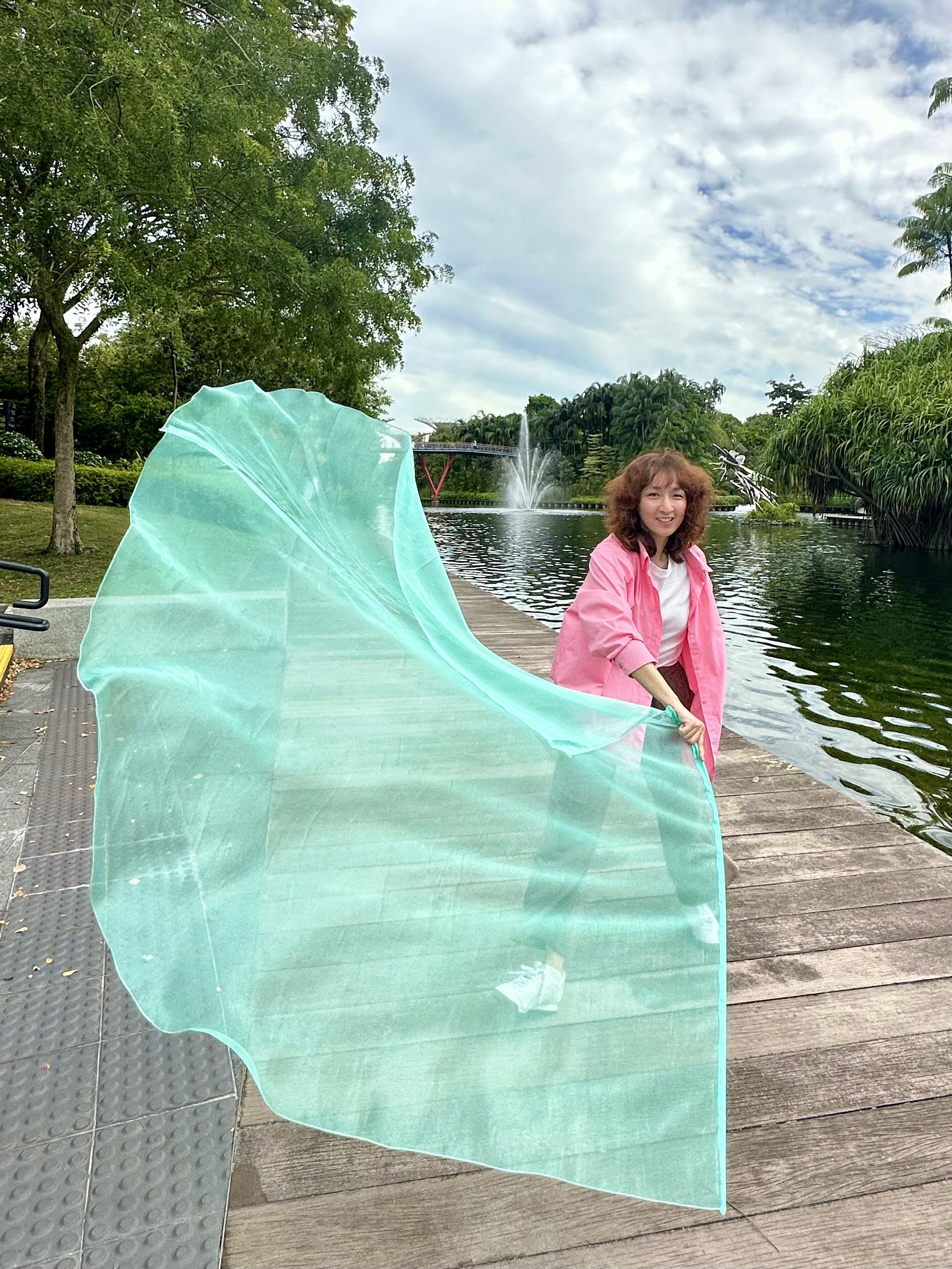 Icy Green organza
