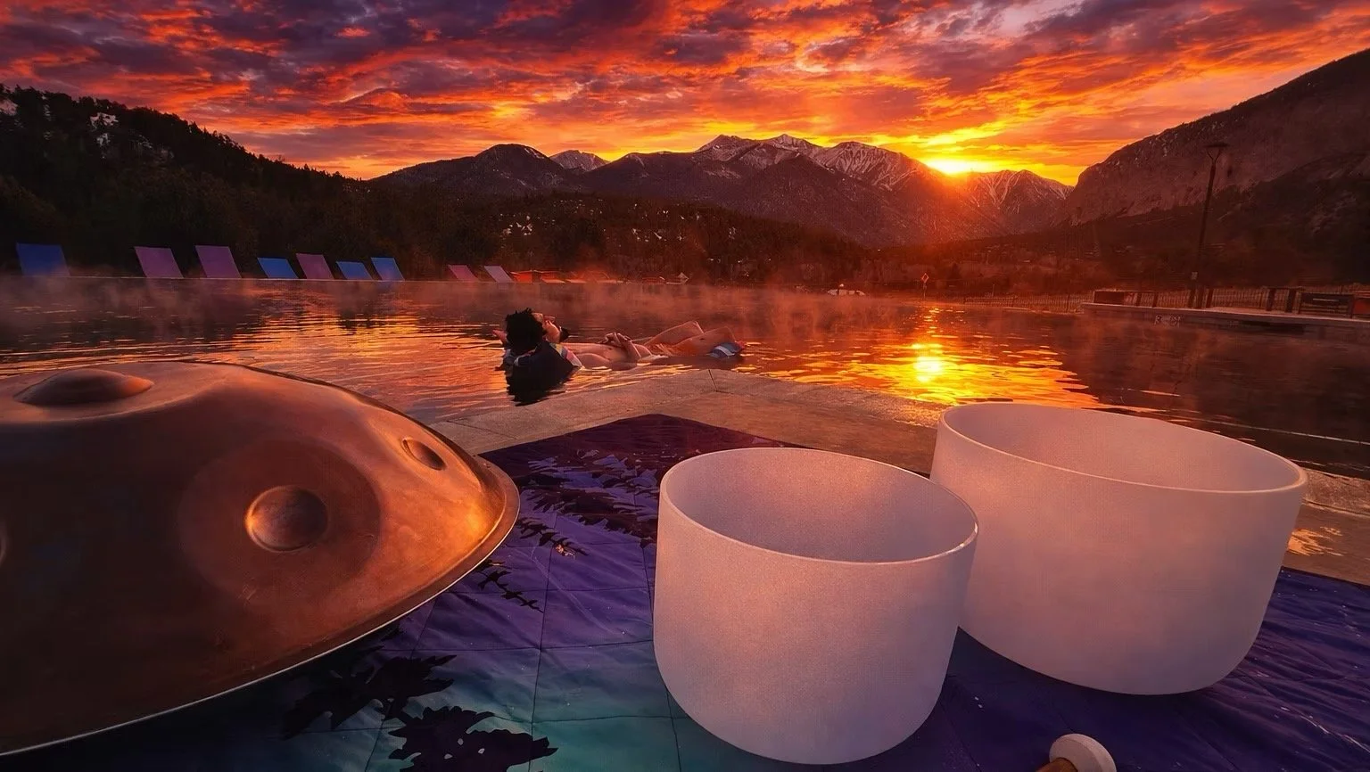 Mt. Princeton Hot Springs Sunset Luxury Floating Sound Bath