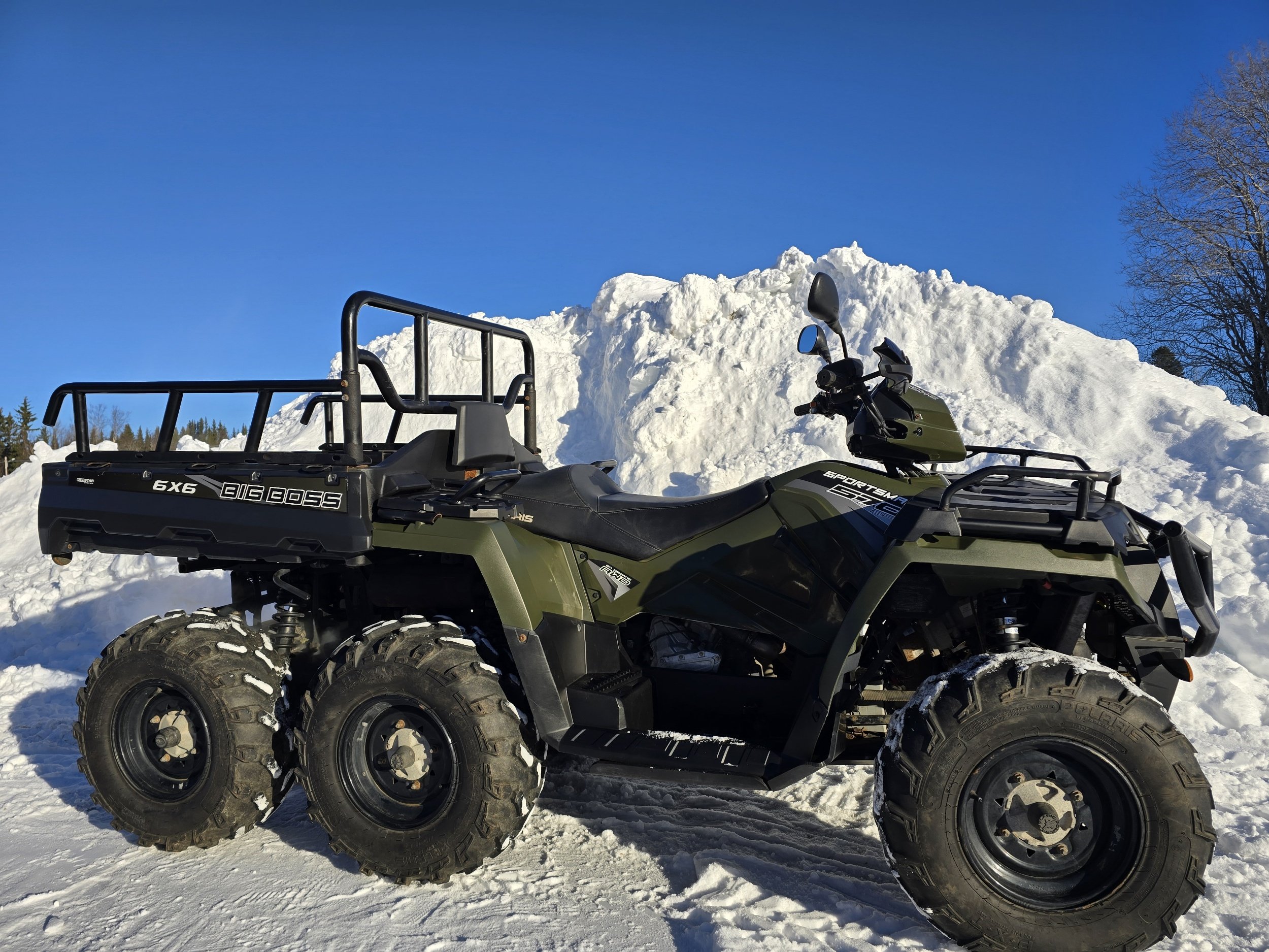 Polaris sportsman 6x6.   Pris 129.900 ink moms  avlyftbar moms på denna. Finns I Storåbränna 10 mil norr om östersund.   Kontakt berntbrenje@gmail.com 
