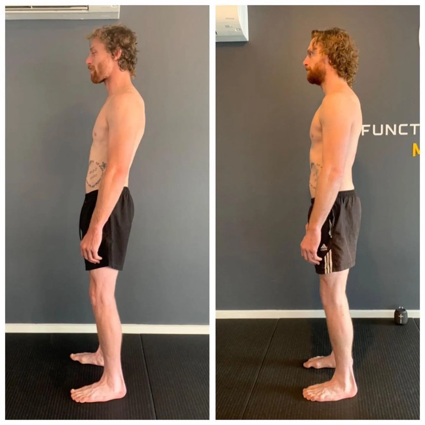 Some results from @jen.calleja
・・・
Posture & Gait results with my client Corey. 
Before: January 2022
After: July 2022
Corey came to me with some fairly consistent lower back pain at the start of the year and with some time, patience and precis