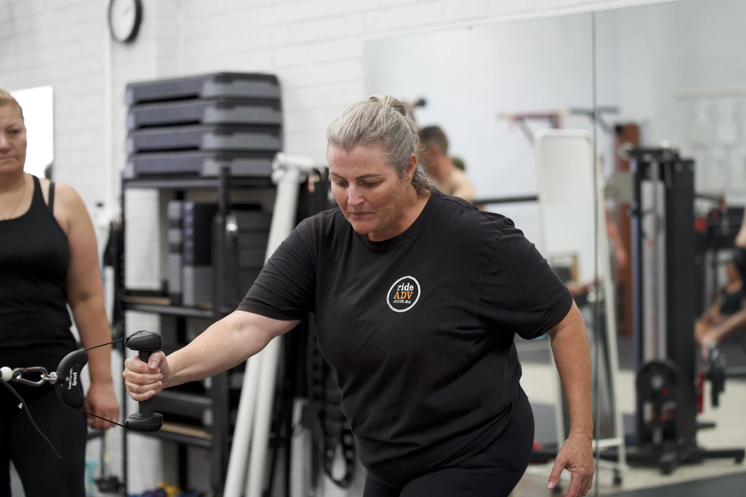 Personal training session at Functional Patterns Melbourne focused on reducing pain beneath the shoulder blade
