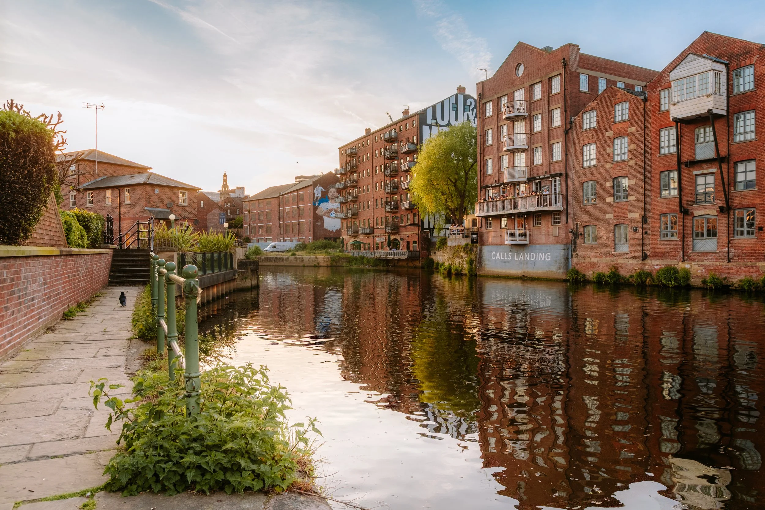 View of Leeds Canal at sunset. Taken by Leeds based professional photographer Troy Walker.. Located in Yorkshire.