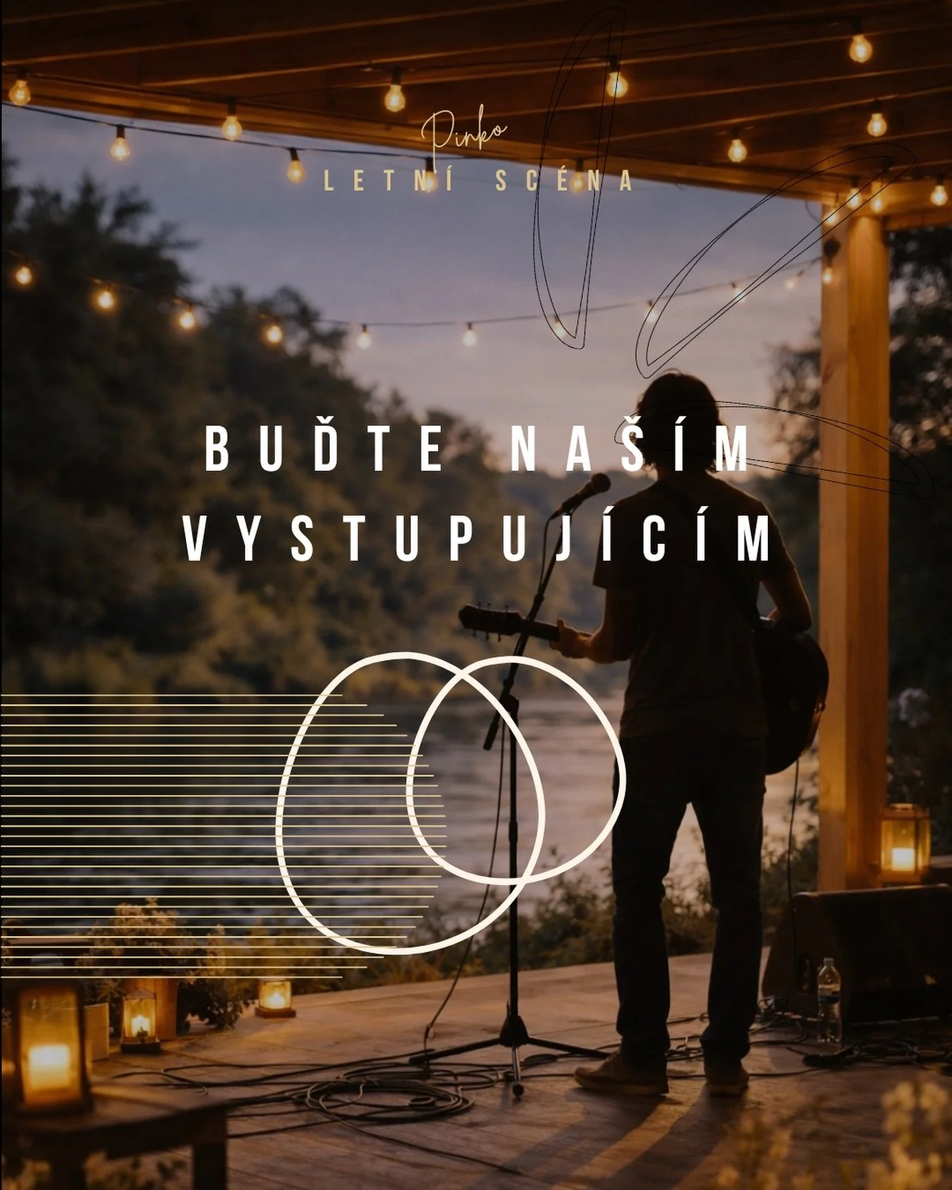 Pinko Letn&iacute; sc&eacute;na nen&iacute; klasick&eacute; koncertn&iacute; p&oacute;dium. 
Je to letn&iacute; prostor u řeky, kde se hudba st&aacute;v&aacute; souč&aacute;st&iacute; večera.

Pokud tě tohle oslovuje, čti d&aacute;l ✨

Jak&aacute; hu