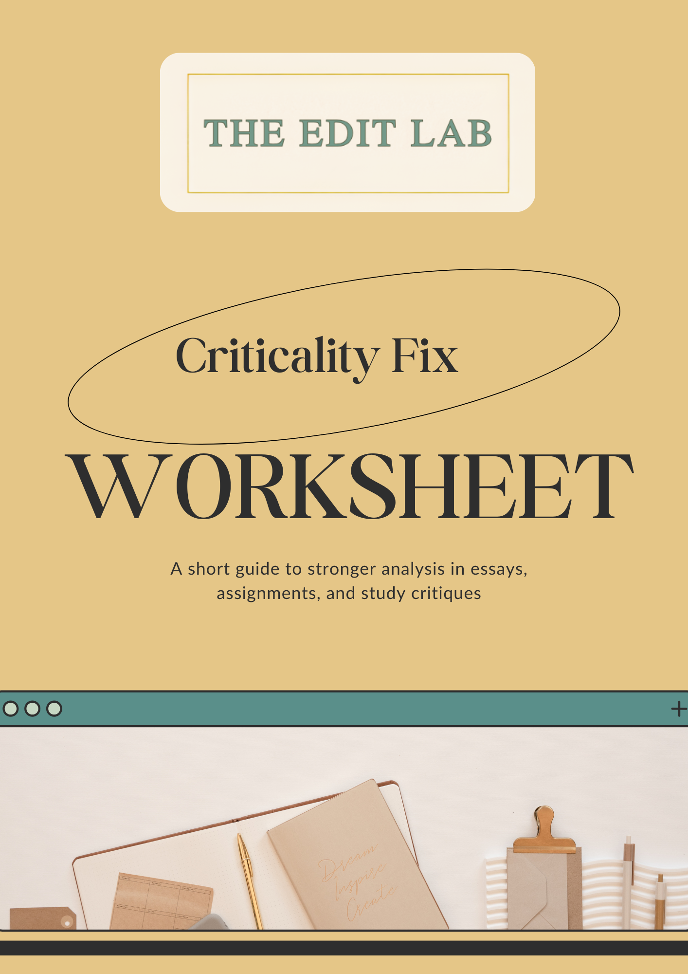 Criticality fix worksheet cover, guide to help students and professionals critique any study or in any essay or assignment