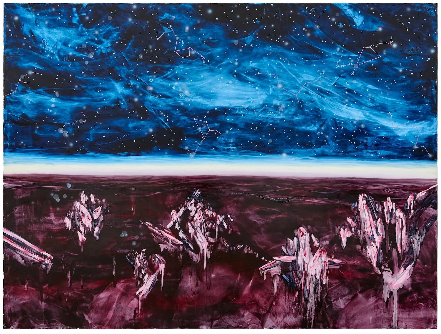  Mineral Midnight, 2024 Oil on panel 72 × 96 inches 