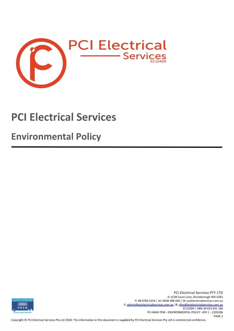 PCI Environmental Policy