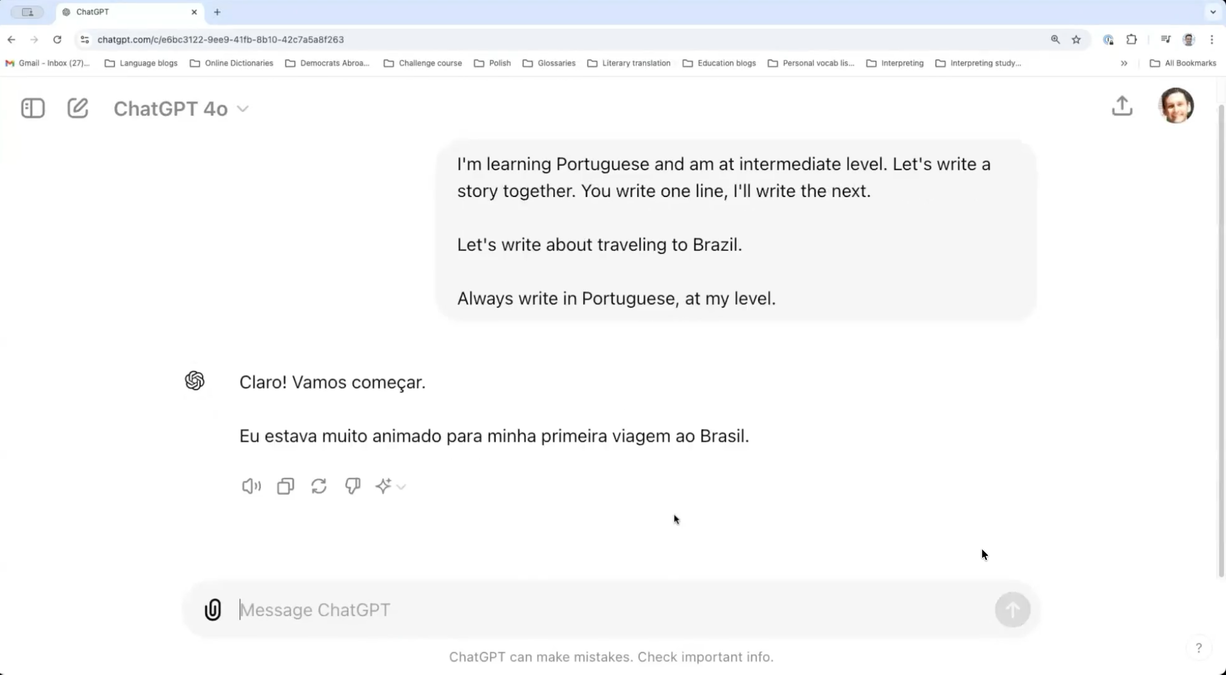 Co-writing stories with AI in your target language