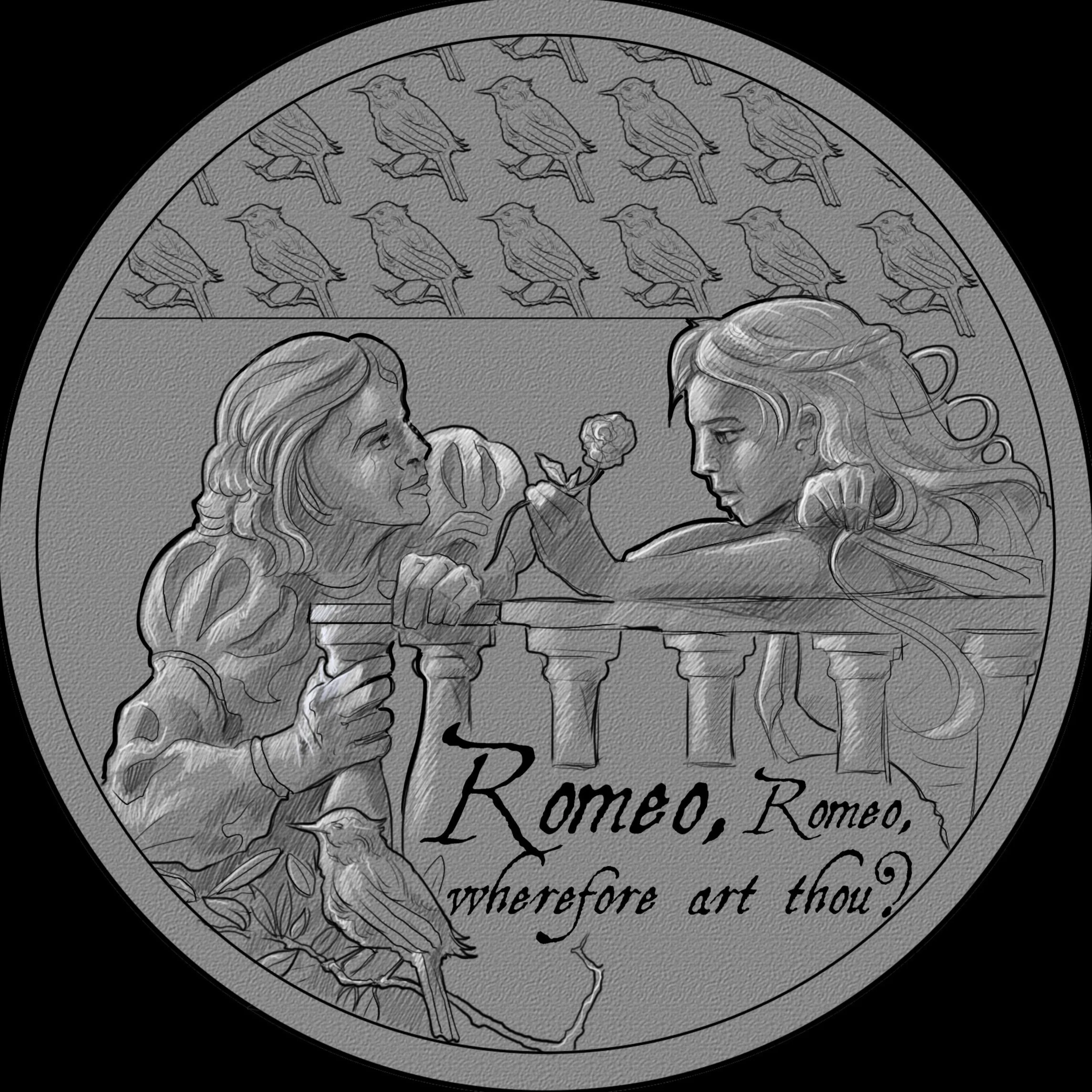Circular logo featuring two women facing each other, with what appear to be birds or hummingbirds in the upper half of the circle. Text around the circle reads 'Wherefore art thou?'