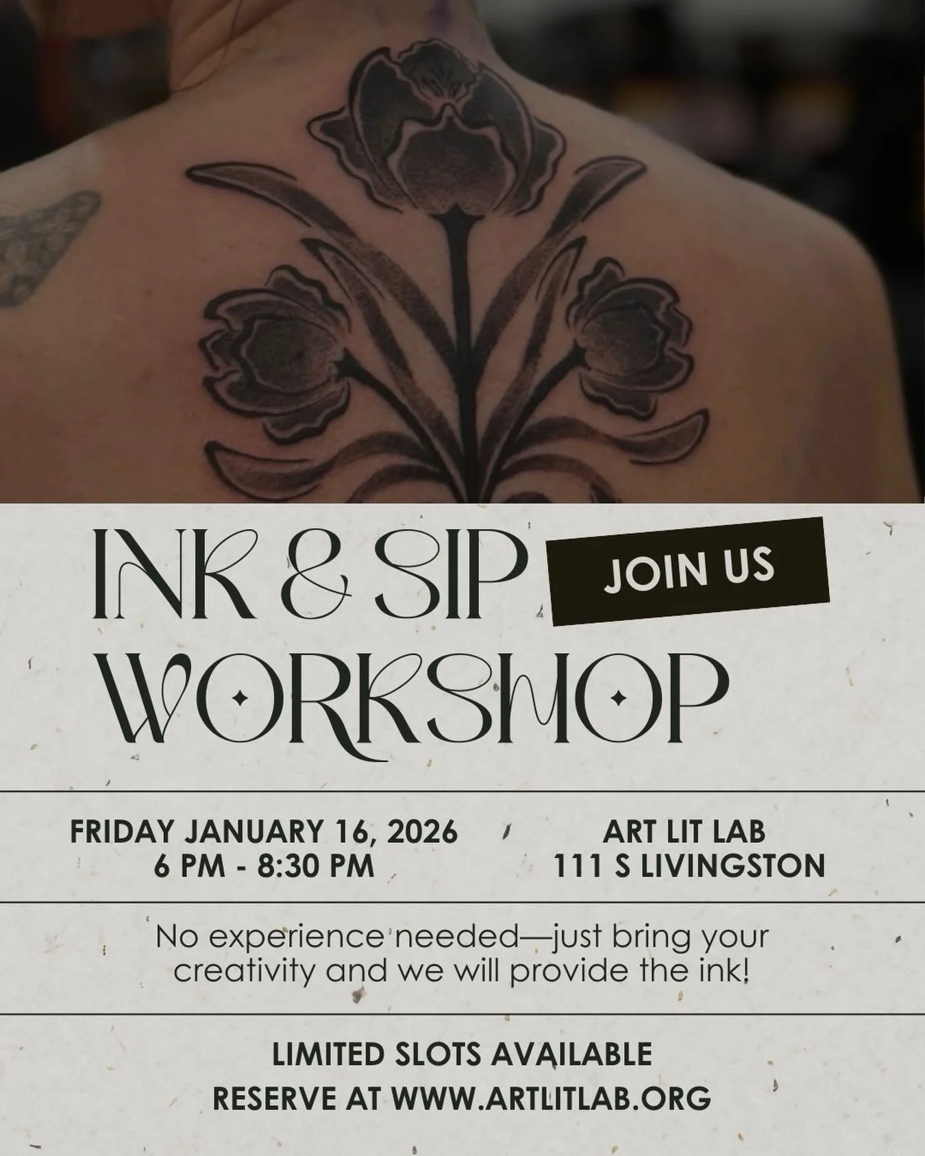Hey everyone! I will be hosting a Sip &amp; Ink workshop with the awesome people at @artlitlab 🤍
Explore how to use dip pens and brushes to create one of a kind grey scale artworks in India Ink.  This Sip &amp; Ink workshop blends art, fun, and wine