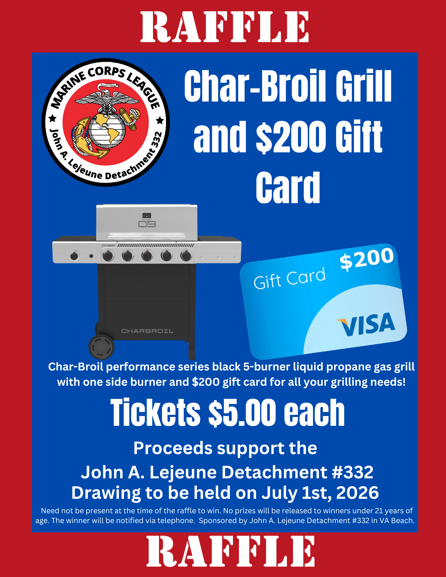 Detachment Raffles/Fundraisers — John A Lejeune Detachment 332 Marine ...