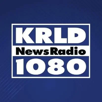 Logo for KRLD News Radio 1080 with a blue background and white text.