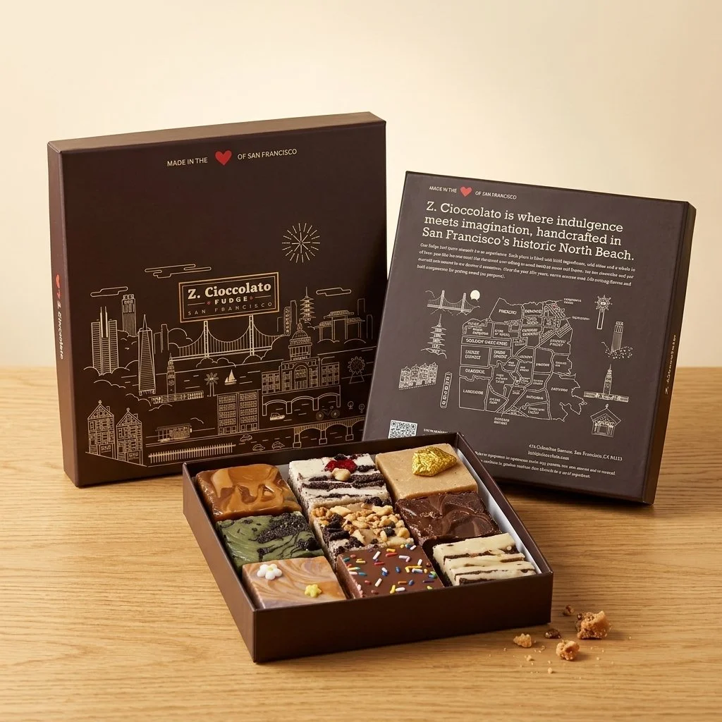Z. Cioccolato 12-piece fudge box, finished