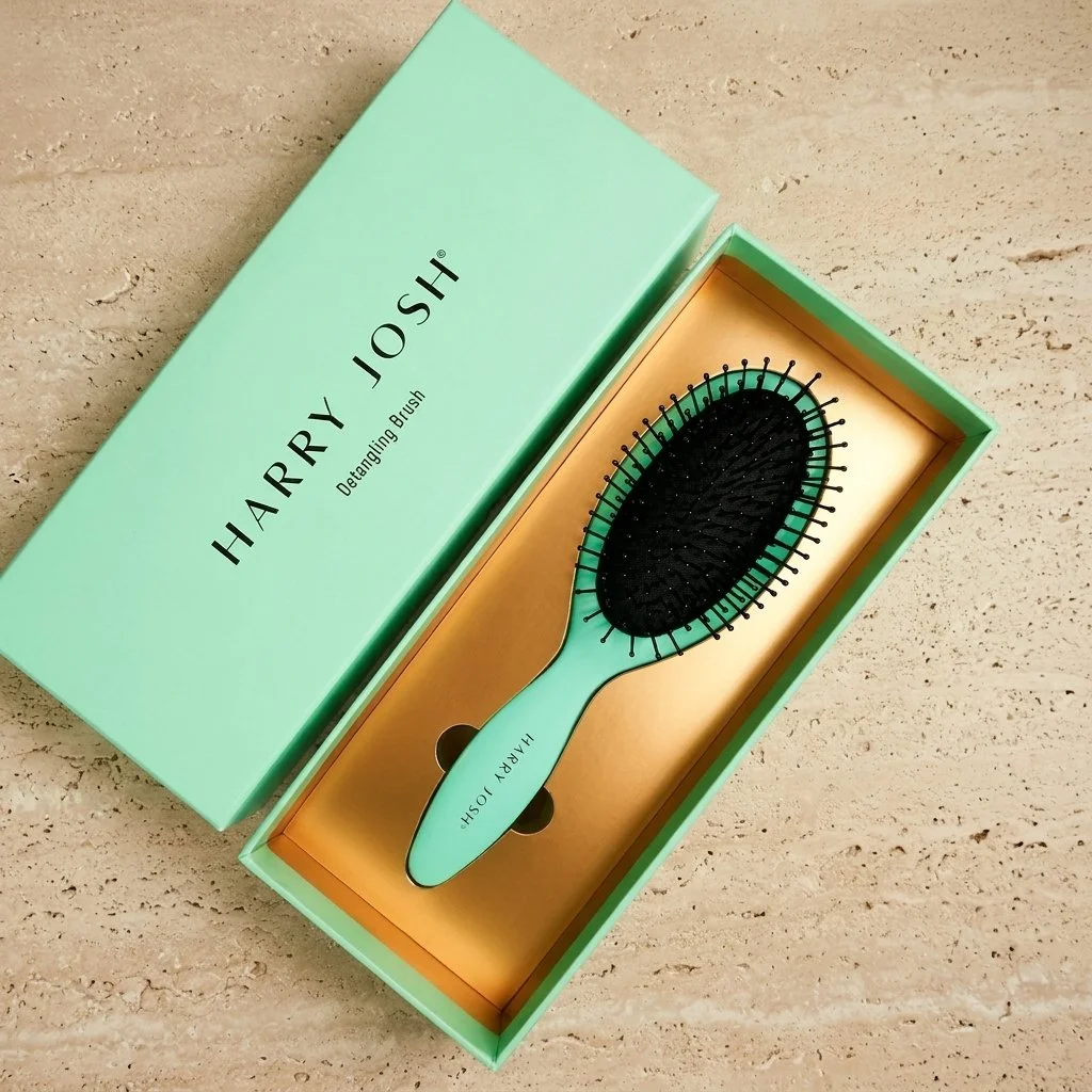 Harry Josh detangling brush in its finished rigid box