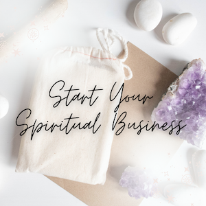Crystal and bag behind start your spiritual business psychic courses
