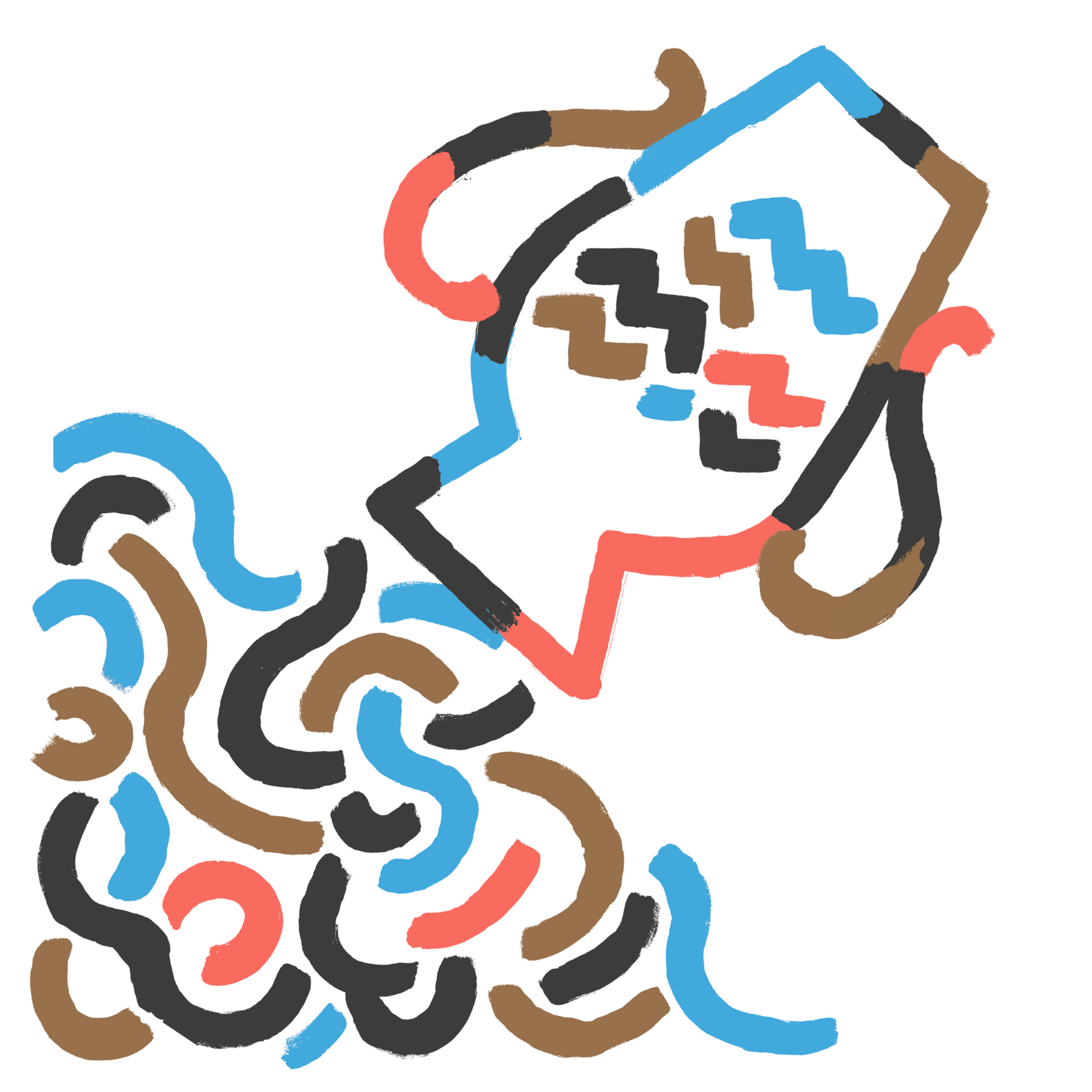 Astrological symbol for Aquarius depicting a jug pouring water.