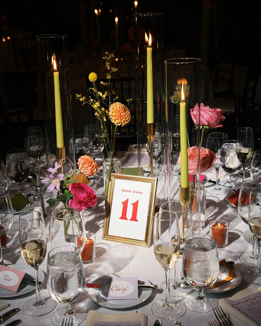 Colorful Bud Vase Centerpiece