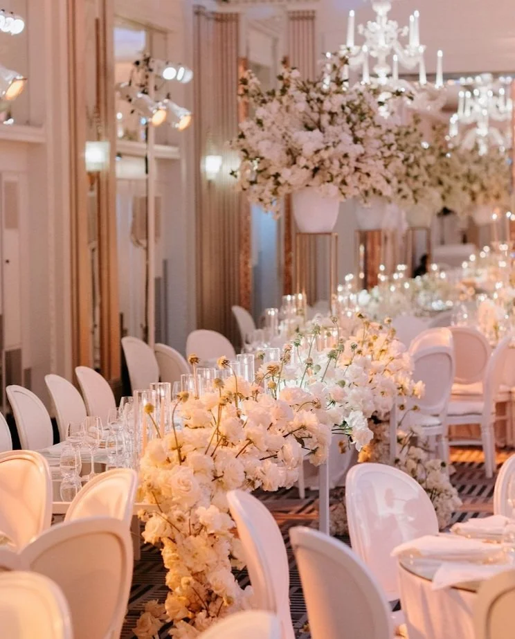 An all the bells and whistles wedding set up at Claridge's in London