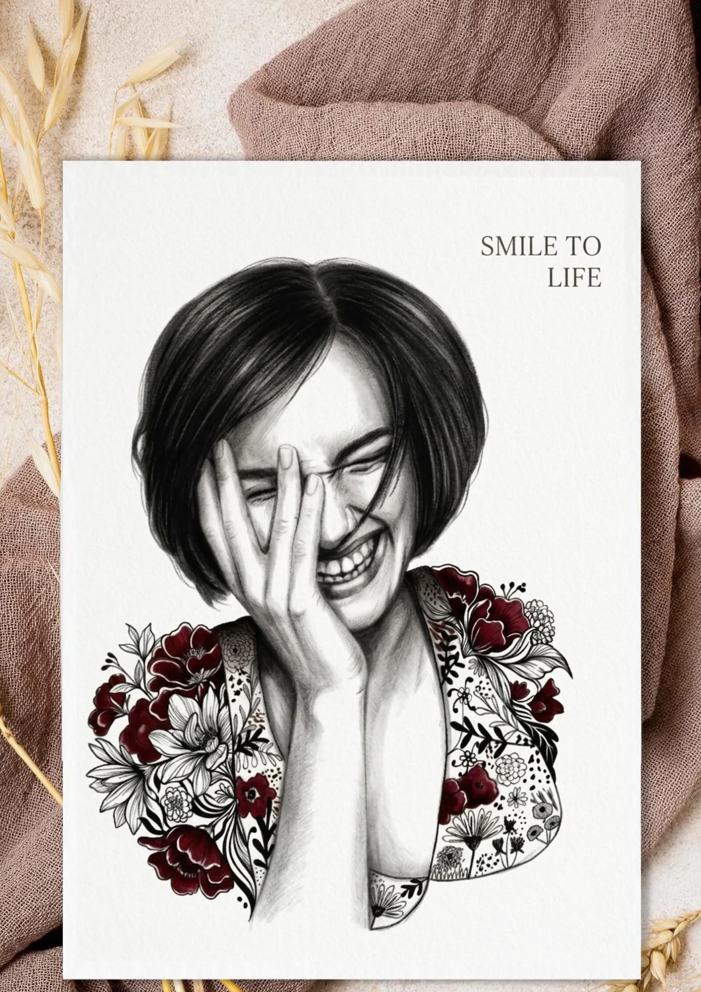 Smile to life - Affiche A4 papeterie positive