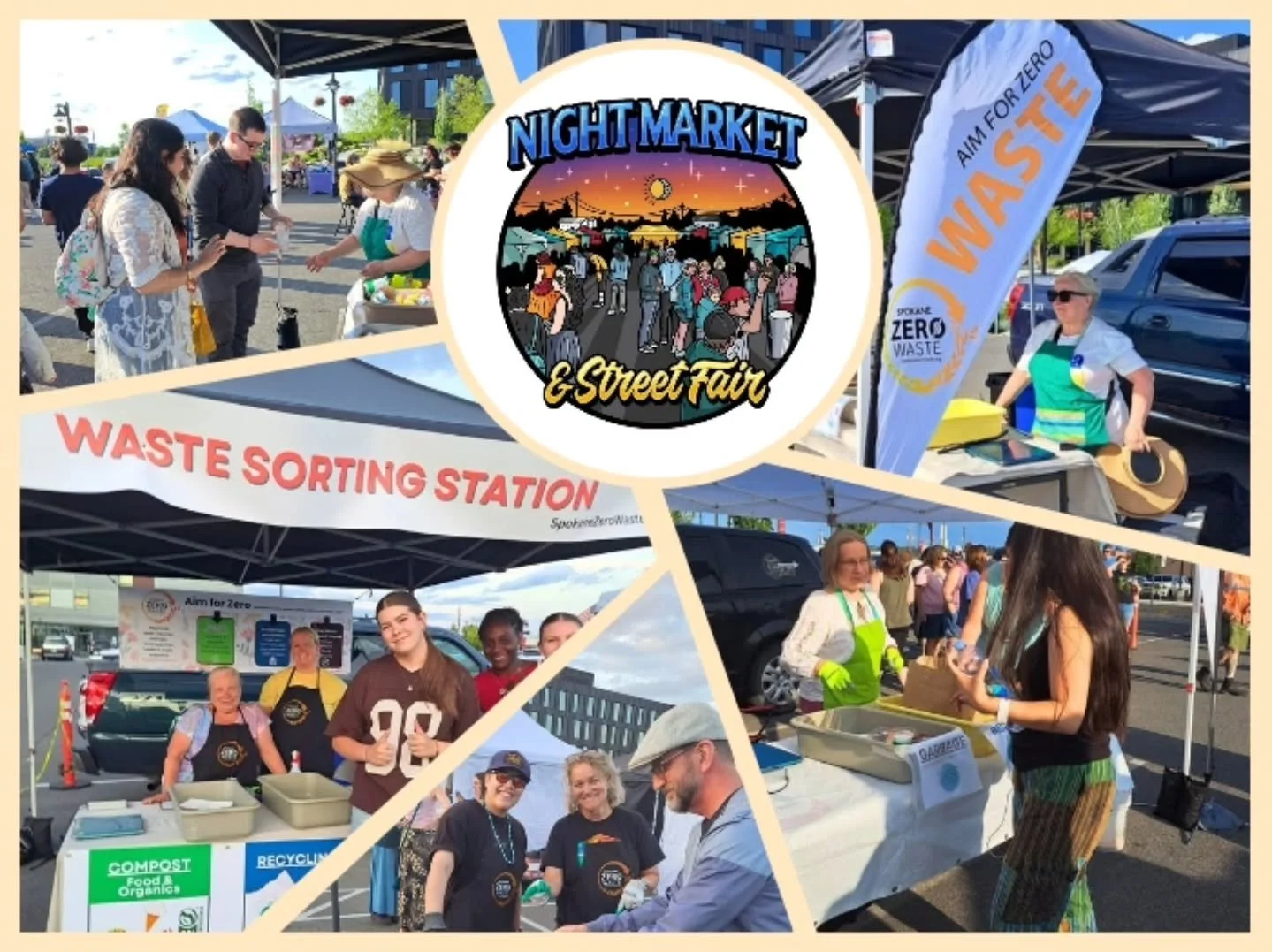 Come down to the next Night Market and street Fair on October 10th at the Catalyst building.  Experience a waste sorting station that has diverted 100's lbs of food waste and garbage including clean recycling!!