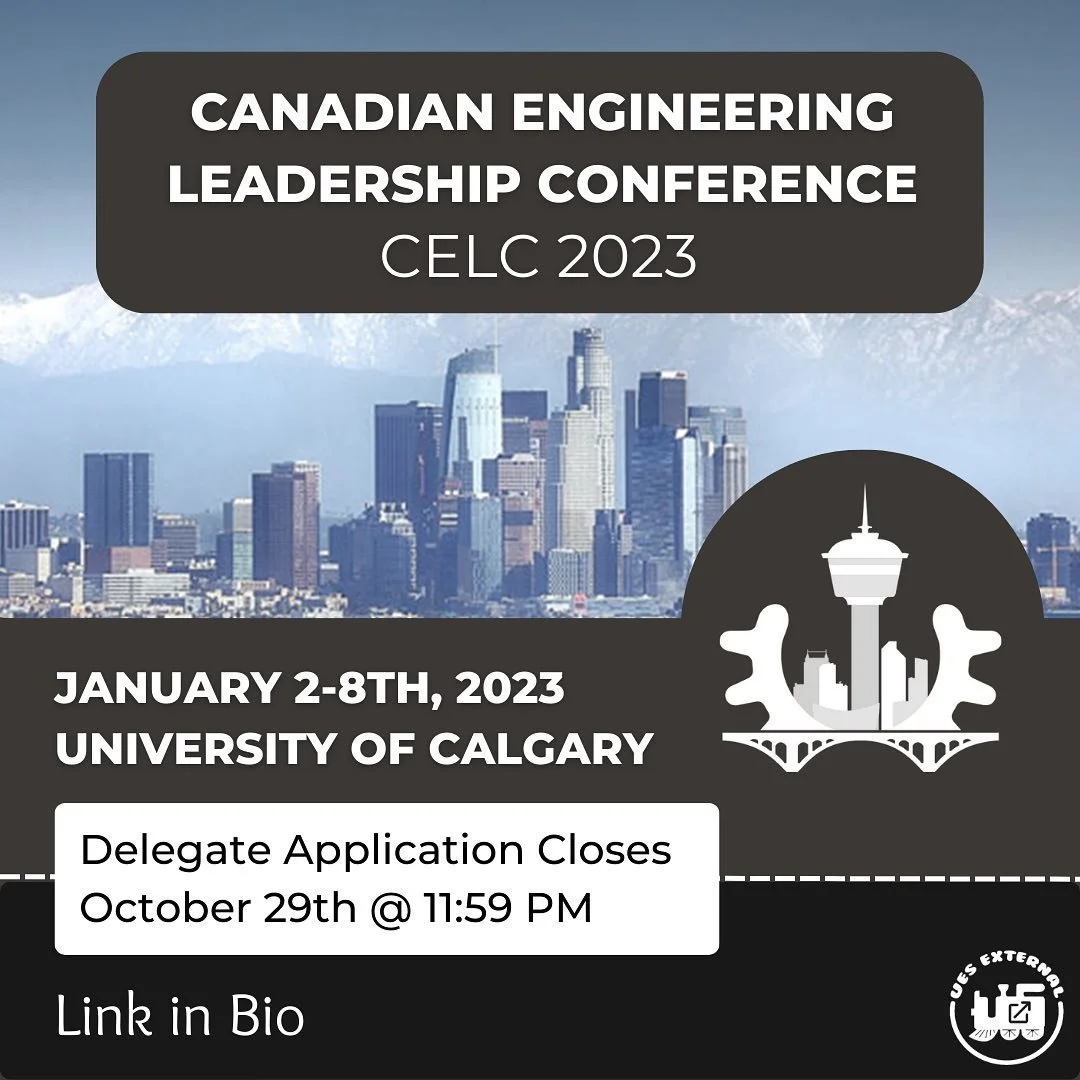 Delegate applications for CELC are now open! This year, the conference will be held at the University of Calgary from January 2-8thth, 2023. The Canadian Engineering Leadership Conference (CELC) is the premier activity and annual general meeting for 