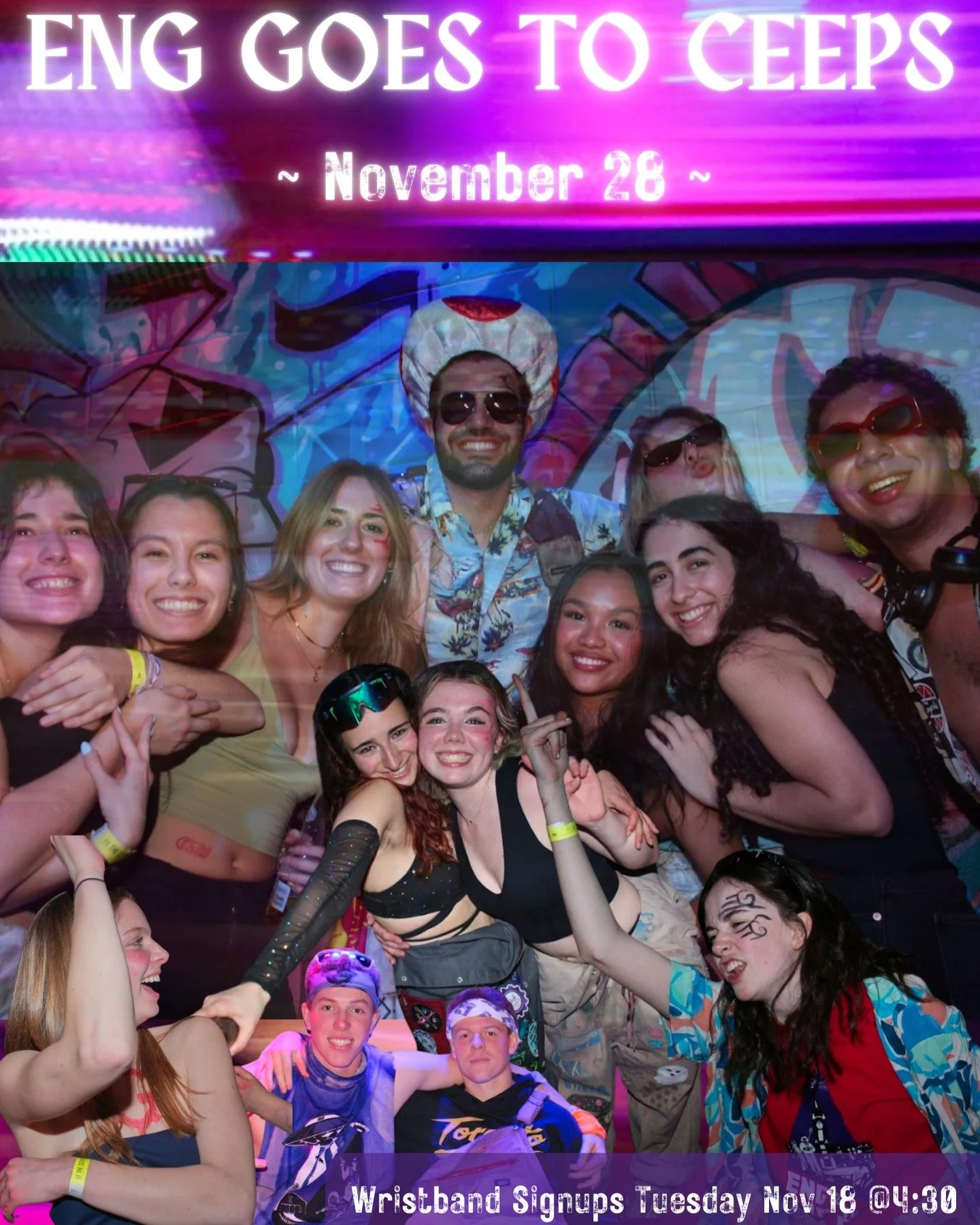 ⚠️ ENG GOES TO CEEPS HAS BEEN CONFIRMED ⚠️

🗓️ SAVE THE DATE: Friday, Nov 28th 
🗓️ WRISTBAND SIGNUP WARS: Tuesday Nov 18th

Remember to bring all your covies, boilersuits, hard hats, and other Eng merch ready. 

🔞 19+ Event