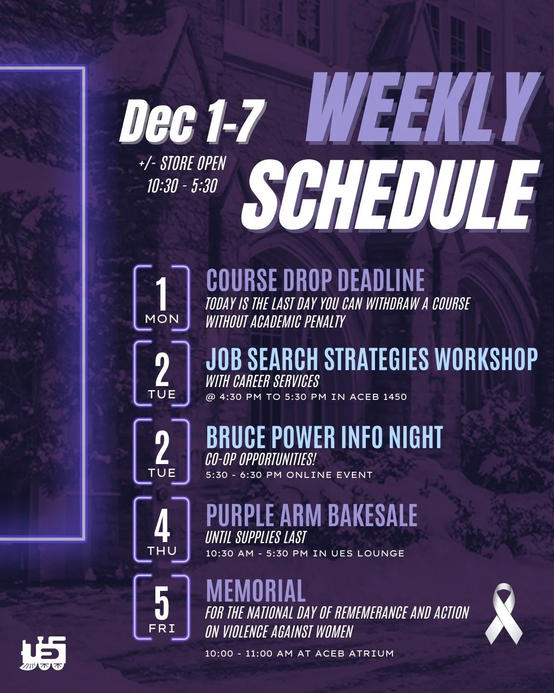 ❄️❄️❄️
First December schedule of the year just dropped!