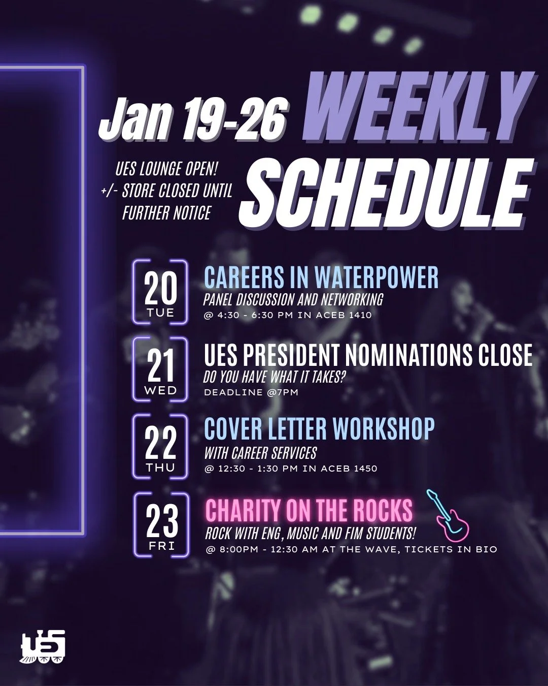 Ready to rock this Friday with Eng, Music and Nursing!!!🤘

pssst... keep on the look out for Eng V Ivey Men's Hockey tickets!!!