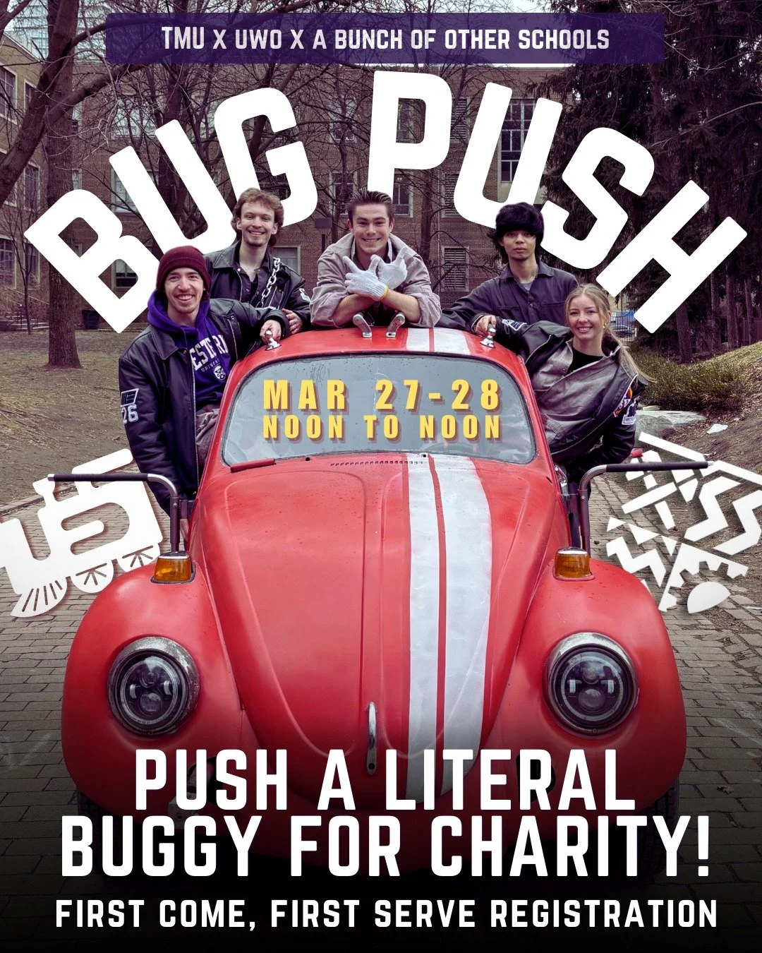 BUG PUSH WITH @metengineer 

How do I register? 
LINK IN BIO! ASAP, GET ER DONE! FIRST COME, FIRST SERVE BASIS!

Questions?
MESSAGE @artemischerkaev 

What is it?
A CHARITY EVENT

What do I do?
PUSH A PUNCH BUGGY CAR AROUND A TRACK FOR 24 HOURS

When
