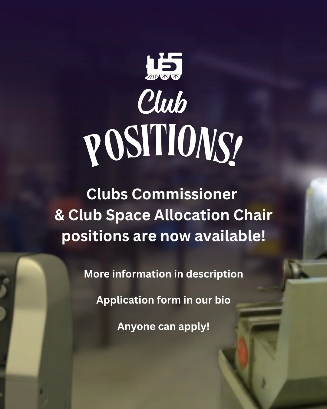 APPLICATION IN BIO! Applications are closed on March 31st @ 11:59 PM!

Two "club" positions are available! A club position for clubs!. Help us decide how Western engineering clubs will operate in the upcoming year! 

Descriptions of Roles:
