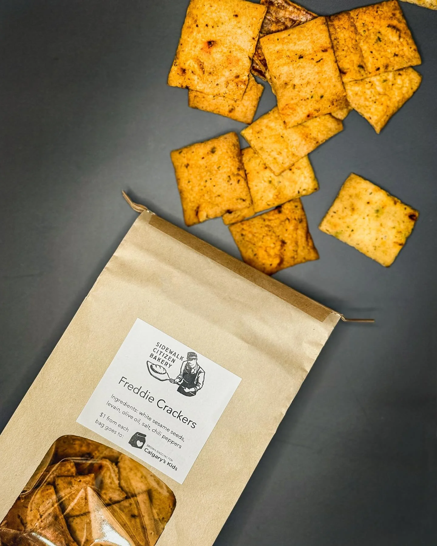 Have your tried our Freddie Crackers? Made from pure sourdough starter (ours is named Freddie) and spices, these tasty bites are easy to digest AND $1 from each bag sold goes to @bb4ck !
.
.
.
.
#yyc #yycveats #yycnow #yycbuzz #yycbakery #calgary #ca