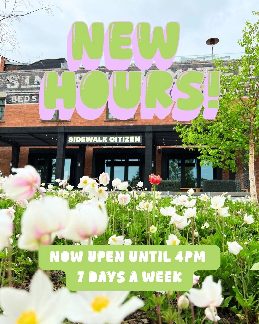 EXTENDED HOURS!
You've cried, you pleaded, you've begged&mdash; Sidewalk Citizen Bakery is now open until 4pm 7 days a week (or a little earlier if we sell out) We have some new items joining us for extended hours, so come on by and say hi!
.
.
.
.
#