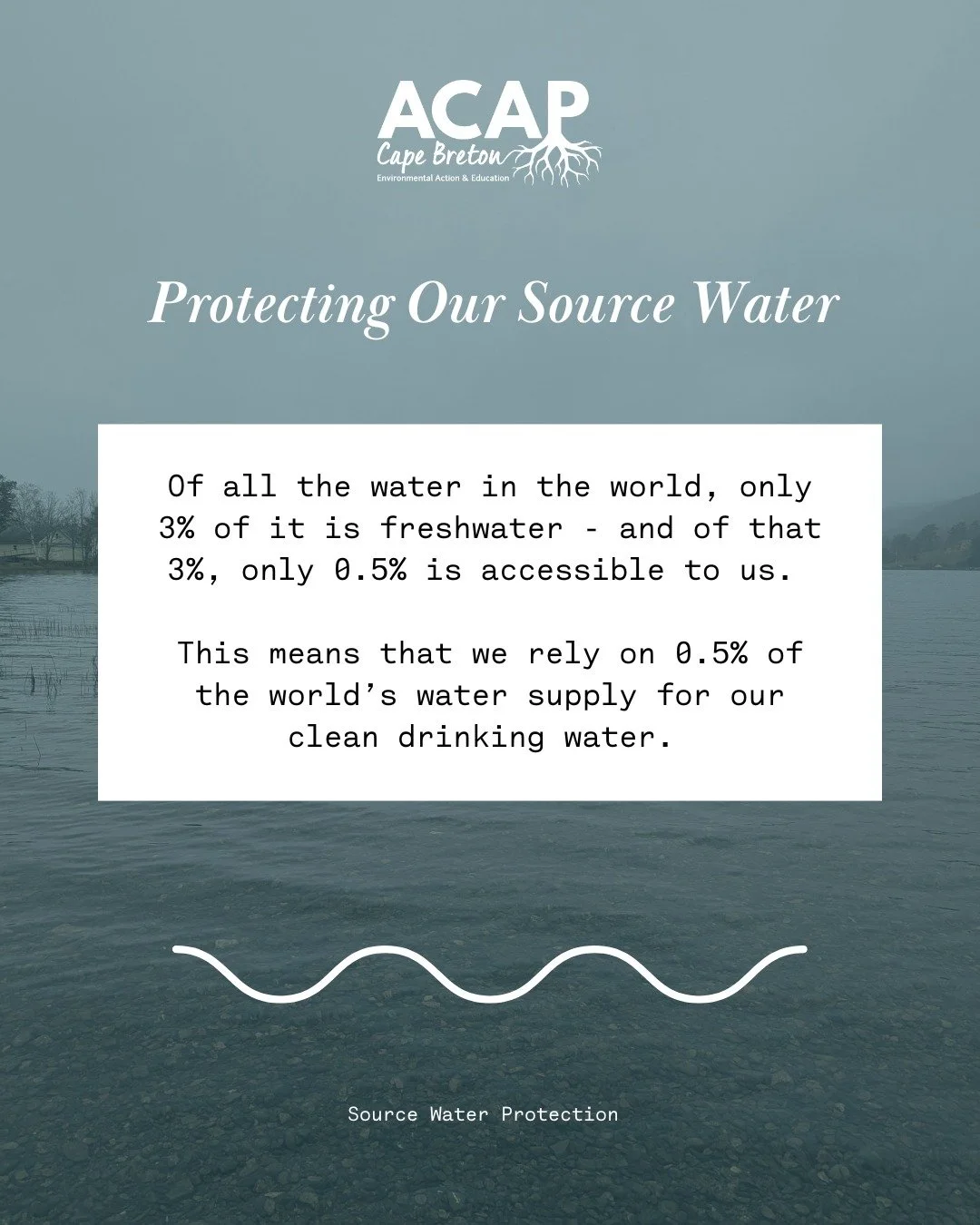 Did you know? Of all the water in the world, only 3% of it is freshwater - and of that 3%, only 0.5% is accessible to us. This means that we rely on 0.5% of the world&rsquo;s water supply for our clean drinking water!💧

In the Cape Breton Regional M