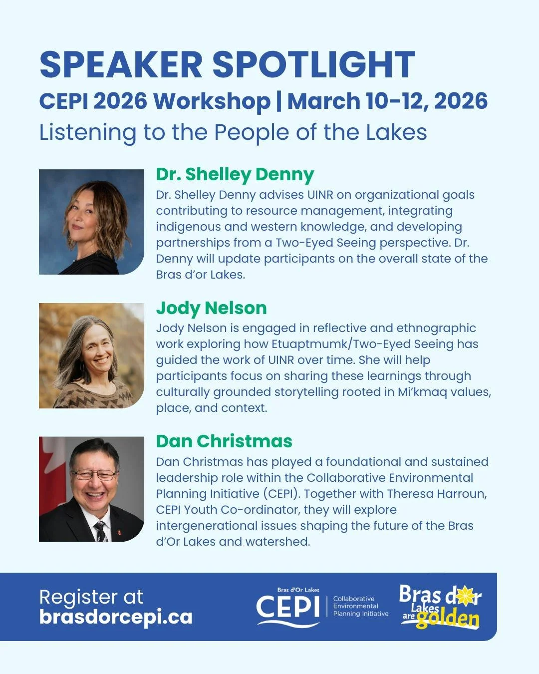 ACAP Cape Breton would like to invite one and all to join us at the 'Listening to the People of the Lakes' workshop happening March 10-12! 🌿💧

This workshop is for everyone who lives, works and plays in and around the Bras d'Or Lakes and its waters