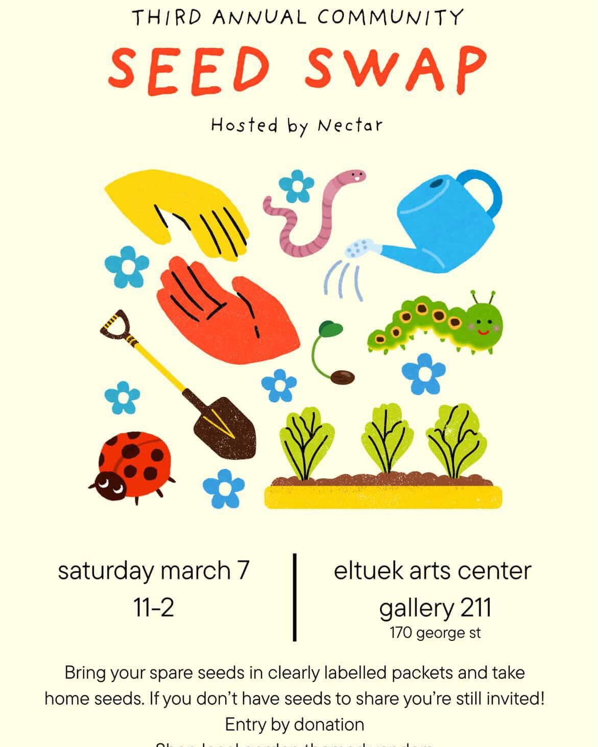 Join us on Saturday for the Third Annual Community Seed Swap, hosted by @nectar.cb!