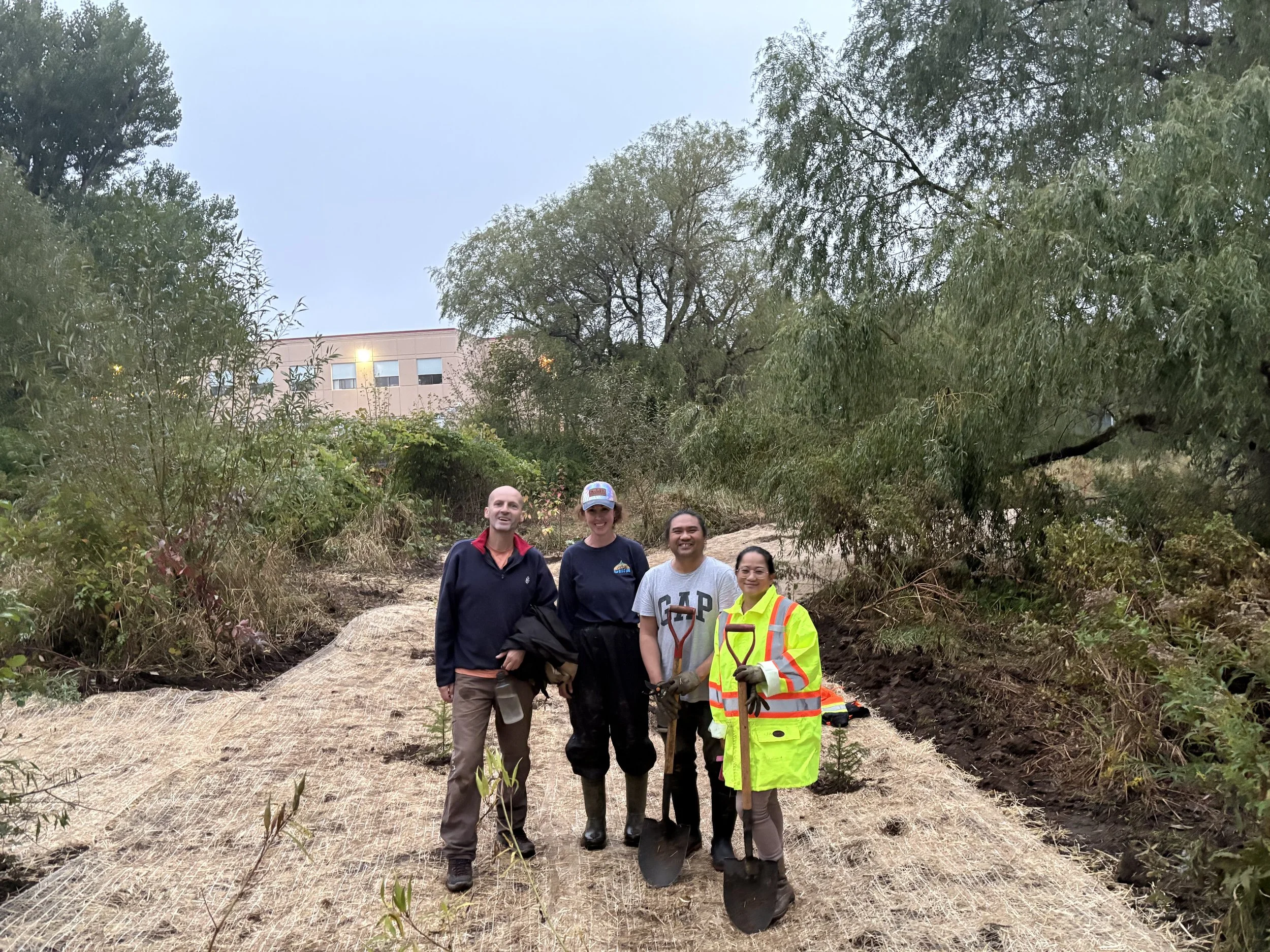 Volunteer wetland planting at Site 1. October, 2026.