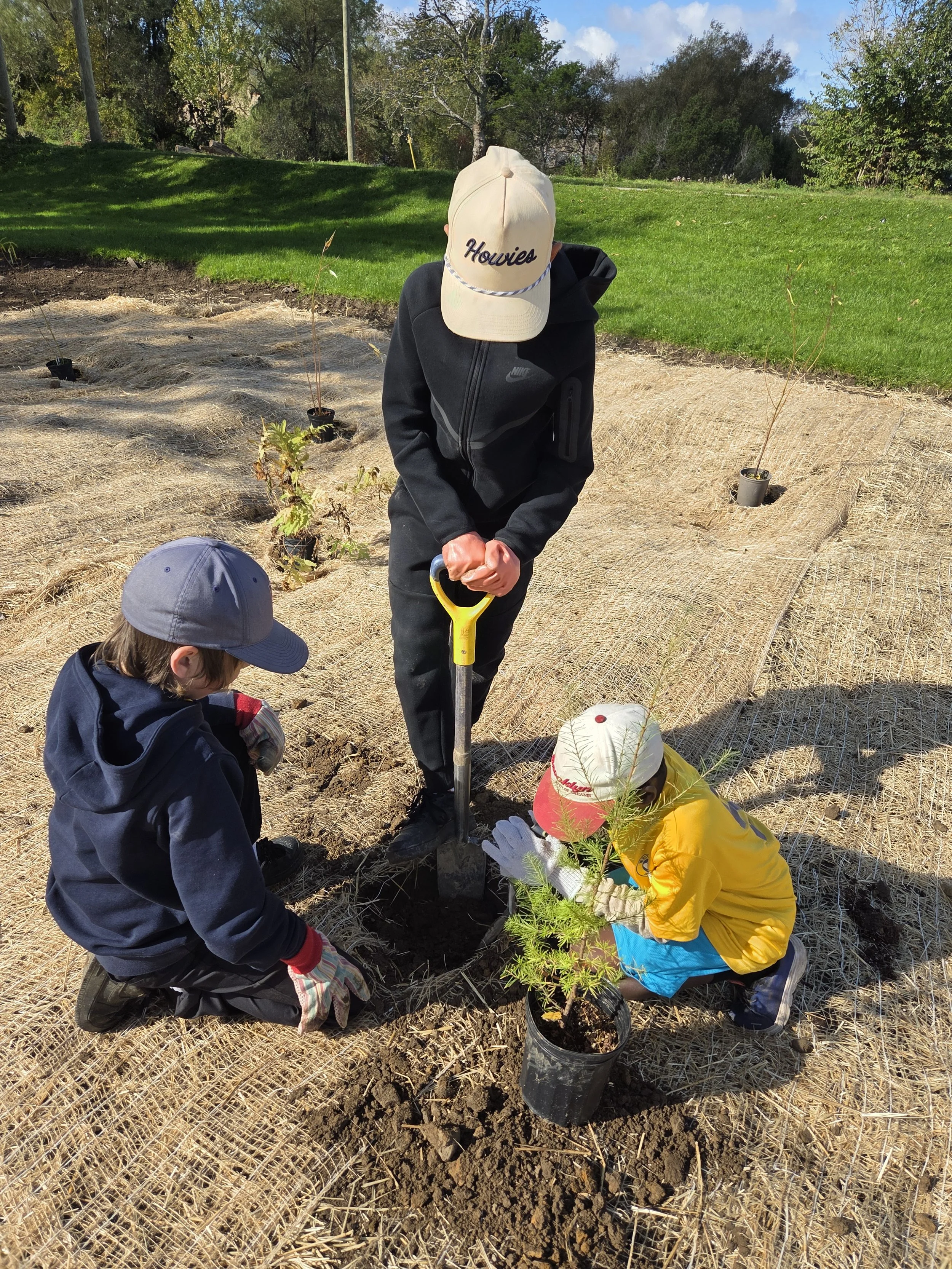 Brookland Elementary Grade 5 students planting Site 2. October, 2026.