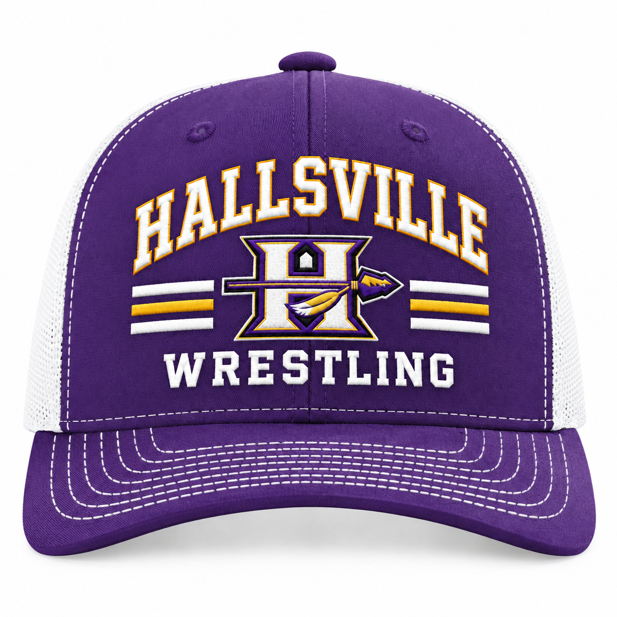 Hallsville Wrestling Richardson 112 trucker hat, purple - custom embroidered hat by McNail Creative Co, Centralia MO